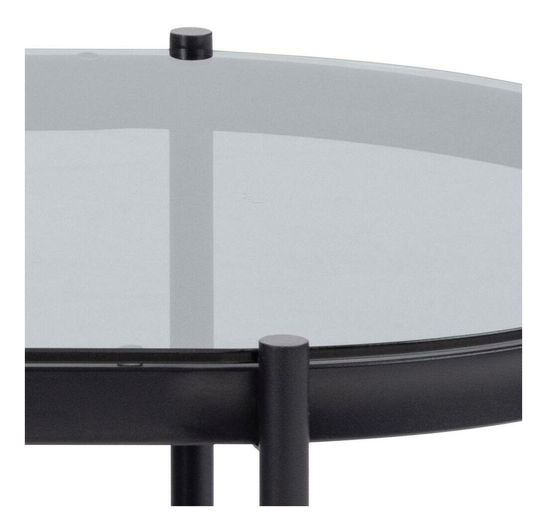 Bendt Ovale Glazen Salontafel 'Paw' 95 x 50cm, kleur Zwart