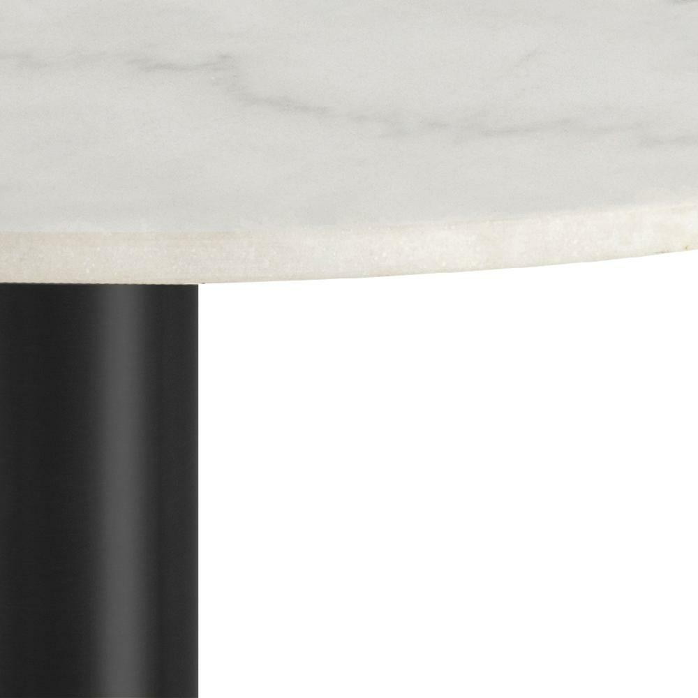 Bendt Ronde Eettafel 'Clement' Ø105cm, Wit Marmer/Zwart, kleur Wit/Zwart