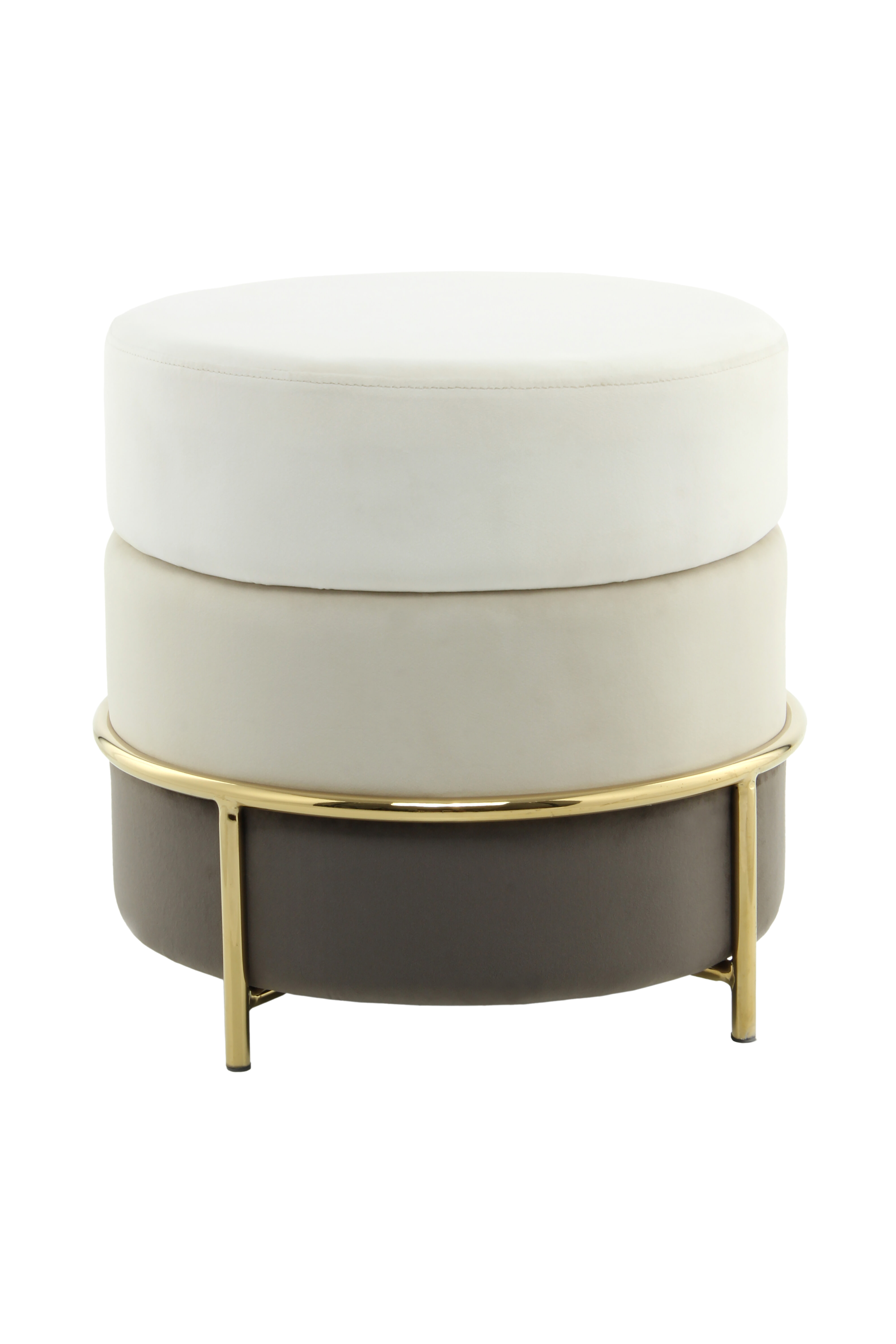 Kayoom Poef 'Matilda' Velvet, 48cm, kleur crème Kayoom Poef 'Matilda' Velvet, 48cm, kleur crème