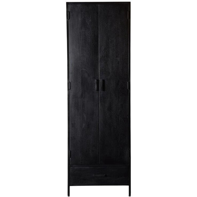 Livingfurn Opbergkast 'Kala' Mangohout 200 x 65cm, kleur Zwart