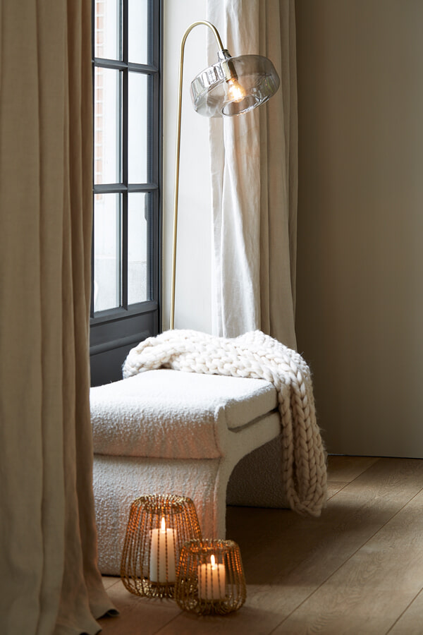 Light & Living Plaid 'Knitted', creme