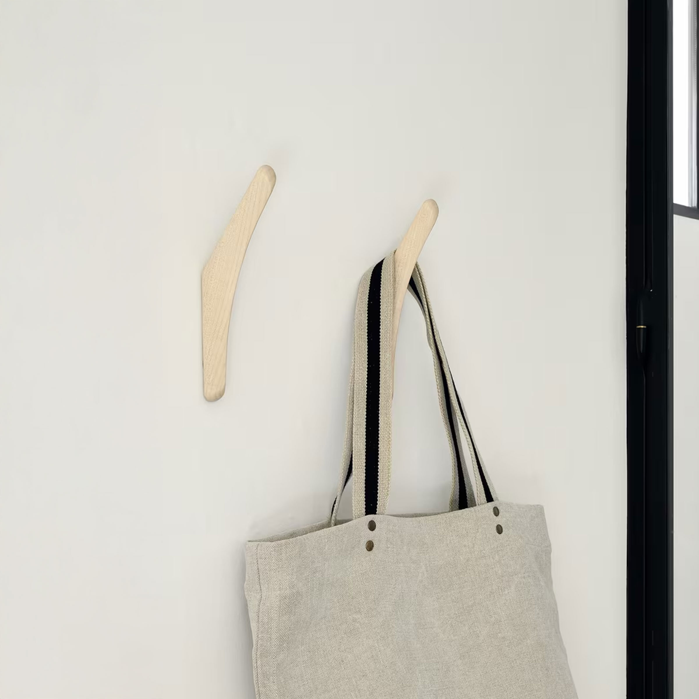 Ethnicraft Wandhaak 'PI' Mahoniehout, Set van 2 stuks