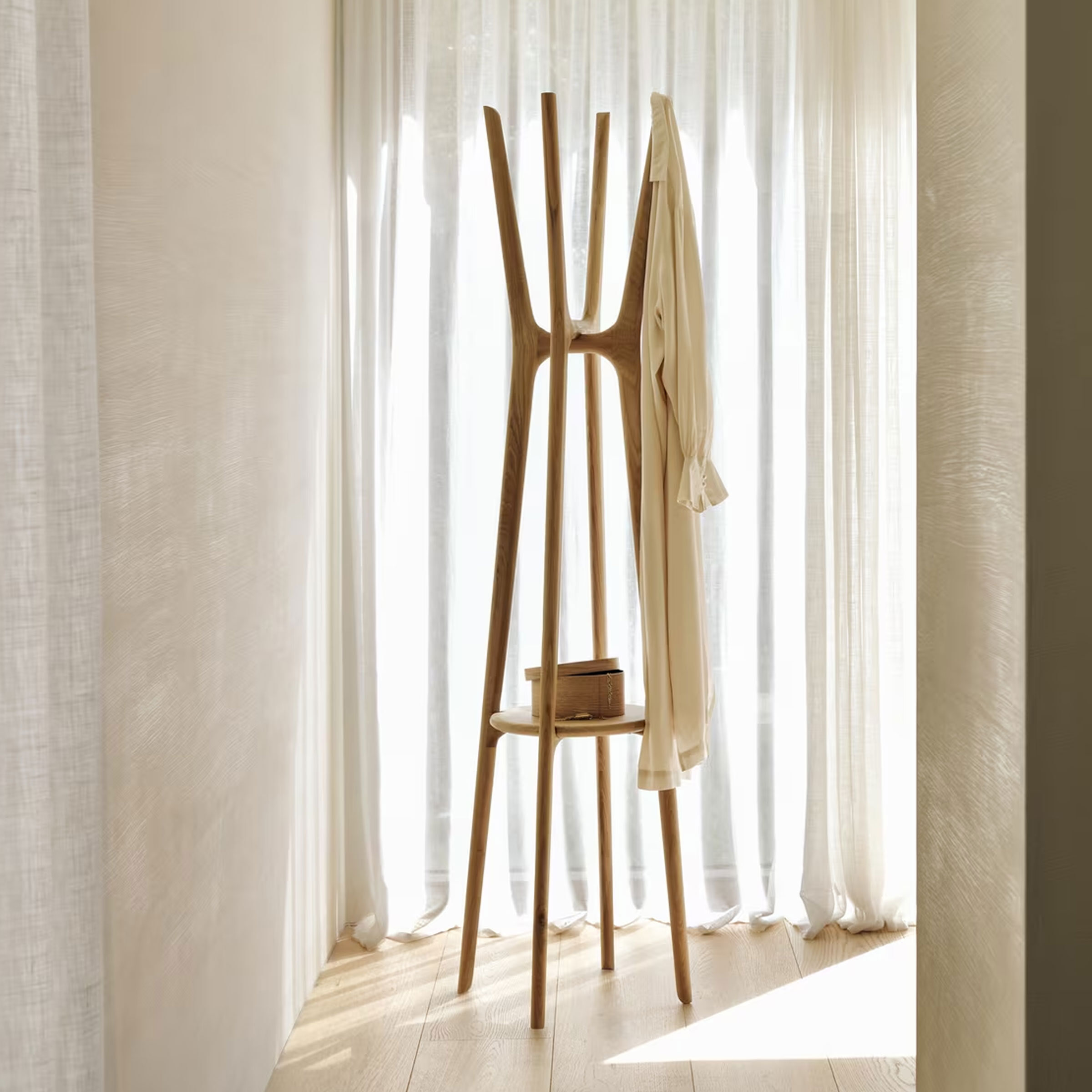 Ethnicraft Staande Kapstok 'PI' Hout, 184cm hoog