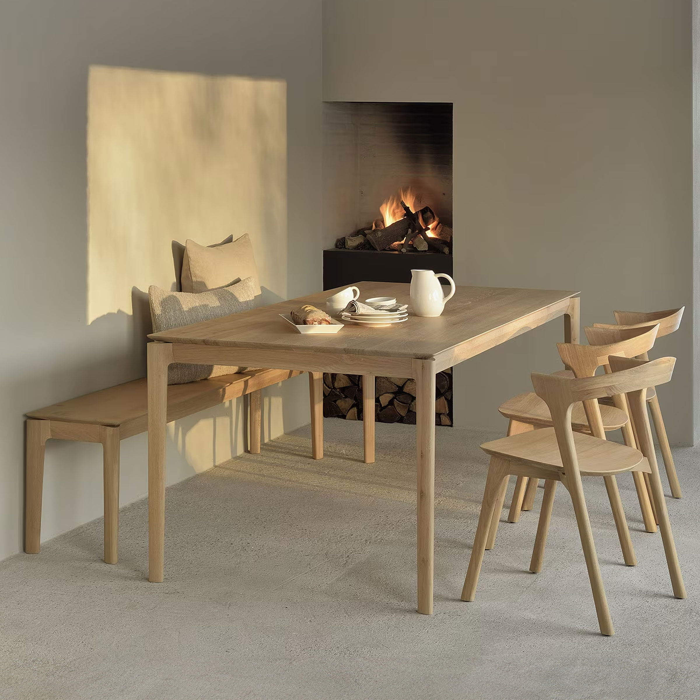 Ethnicraft Eettafel 'Bok' Geolied Eikenhout, kleur Naturel