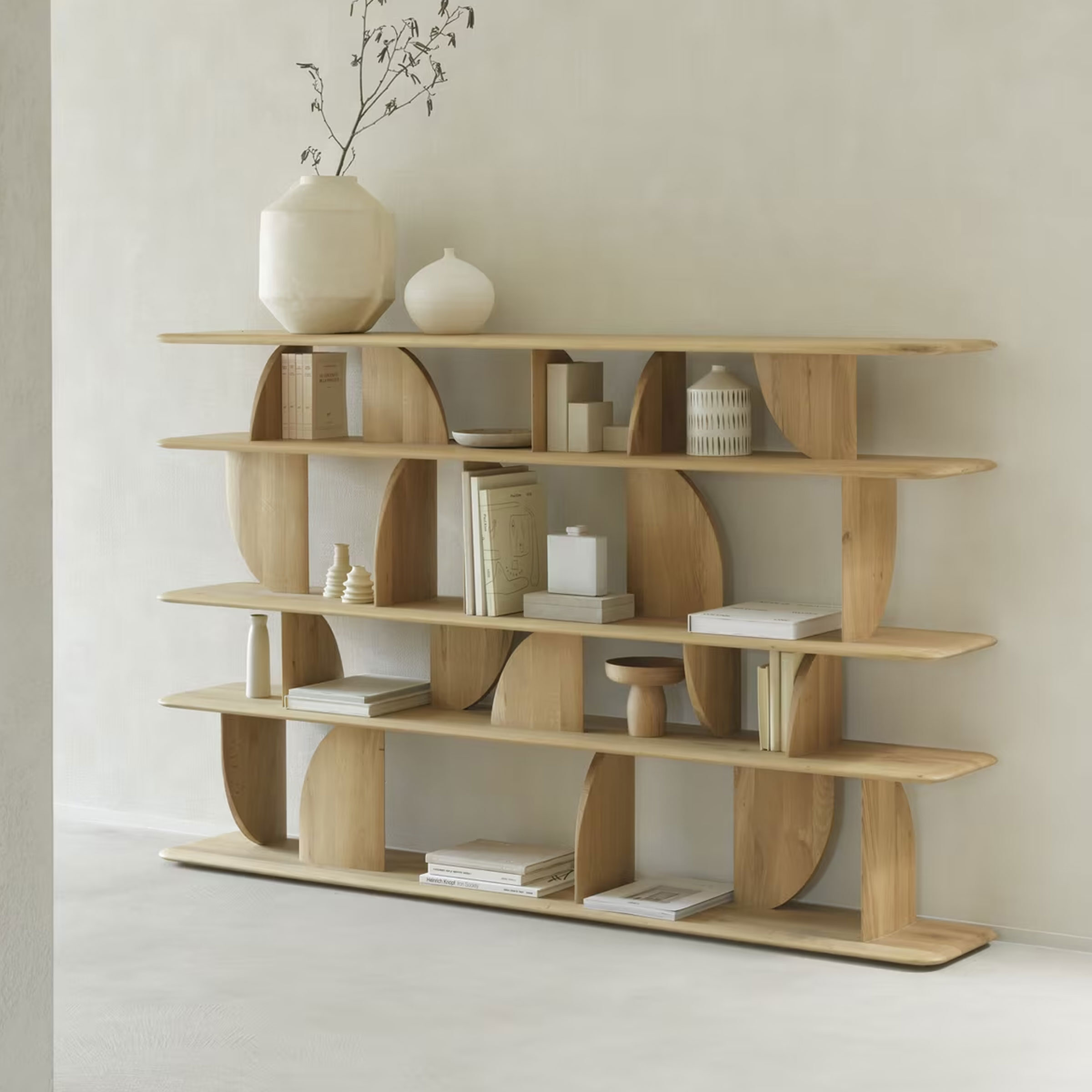 Ethnicraft Wandrek 'Geometric' Geolied Eikenhout, 130 x 210cm, kleur Naturel