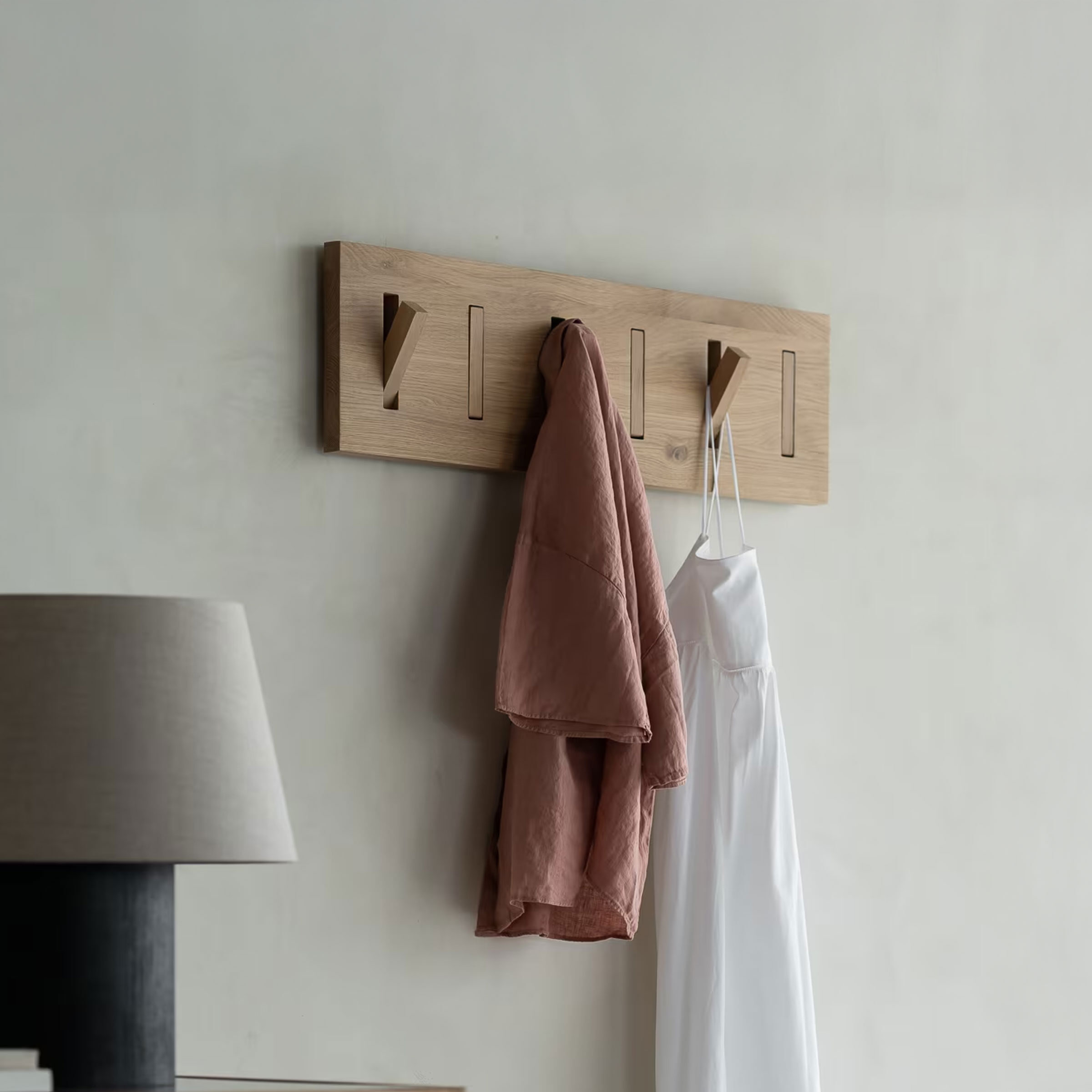 Ethnicraft Kapstok 'Utilitile' Eikenhout, Met 6 Haken, kleur Naturel