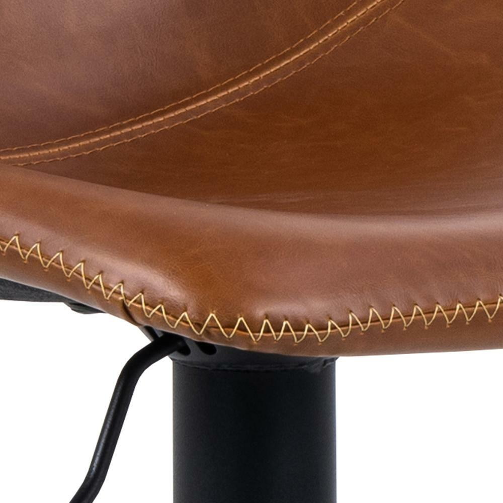 Bendt Draaibare Barkruk 'Xanthe' PU, kleur Cognac (zithoogte 61-83cm)
