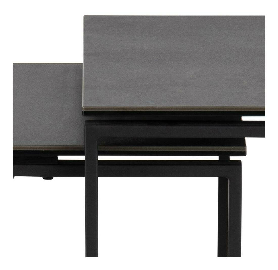 Sohome Bijzettafel 'Parker' Keramiek, Set van 3 stuks, kleur Zwart