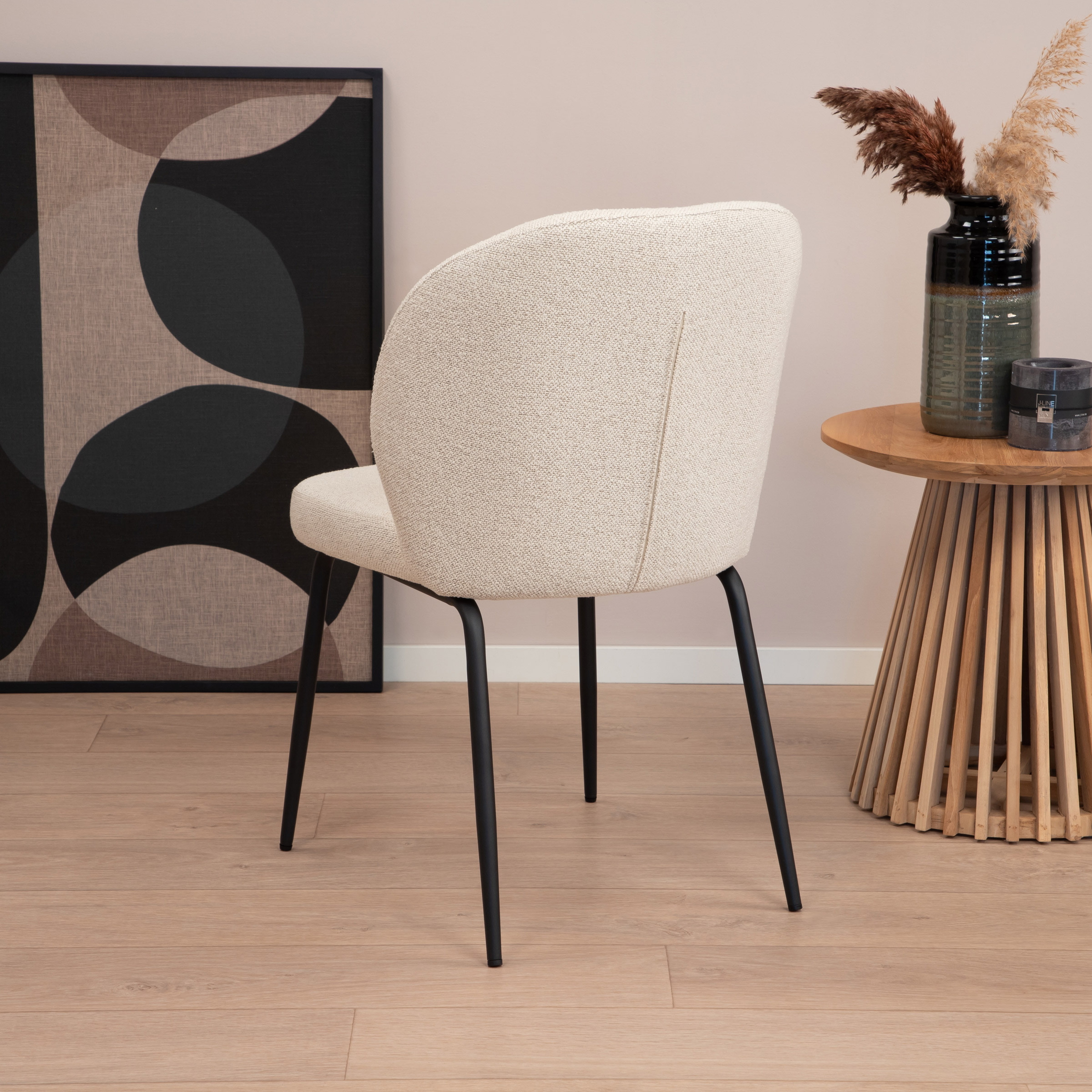 Sohome Eetkamerstoel 'Sophia' Bouclé, kleur Crème