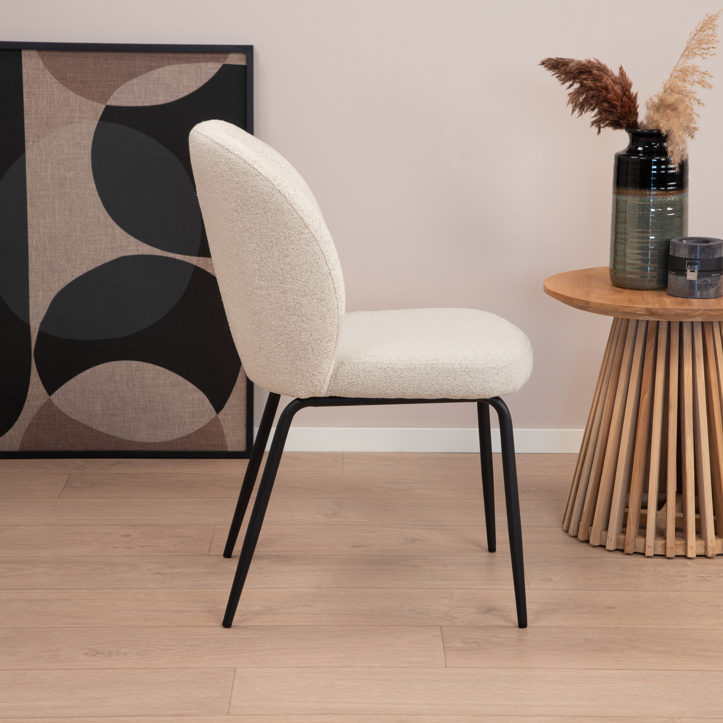 Sohome Eetkamerstoel 'Sophia' Bouclé, kleur Crème