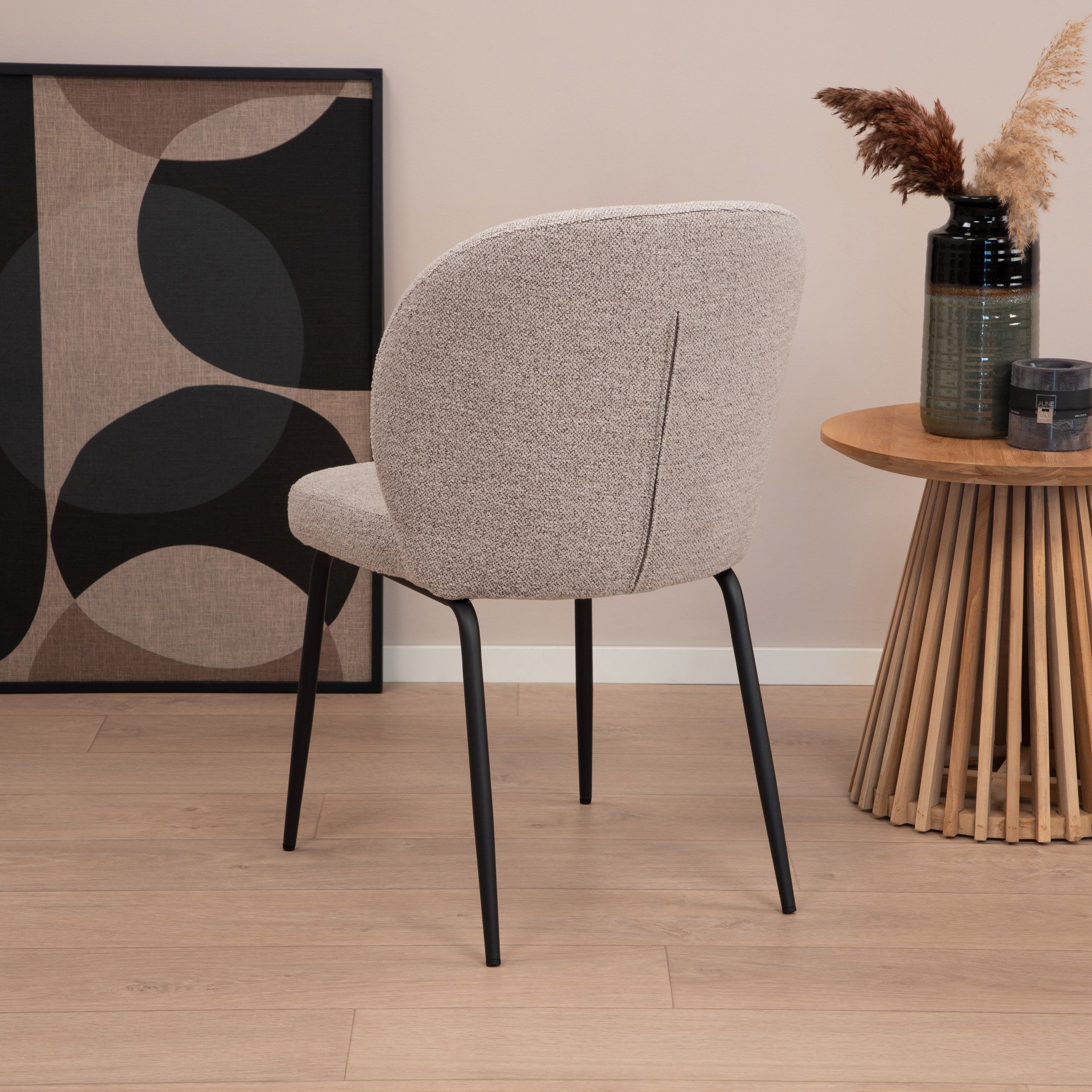 Sohome Eetkamerstoel 'Sophia' Bouclé, kleur Beige