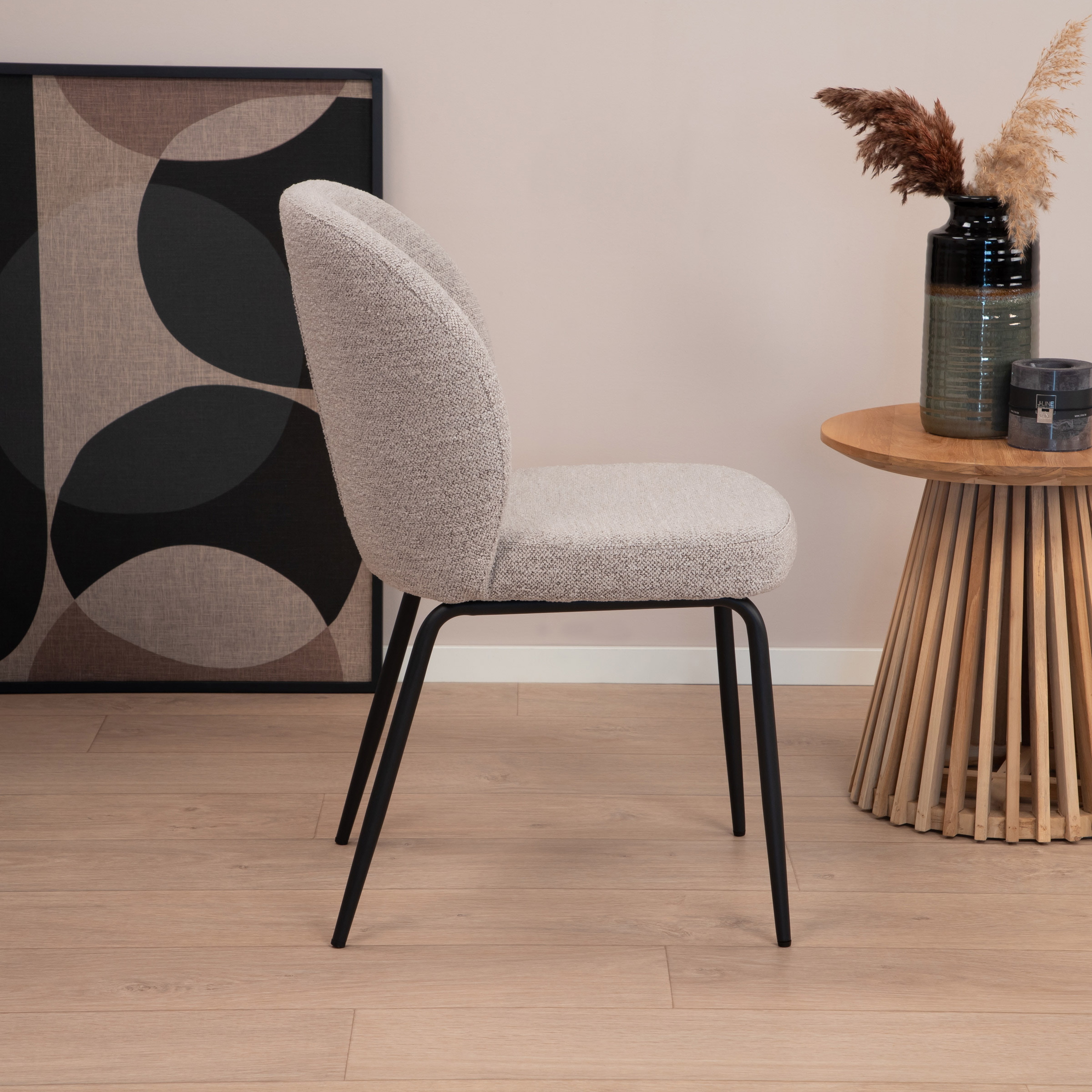 Sohome Eetkamerstoel 'Sophia' Bouclé, kleur Beige