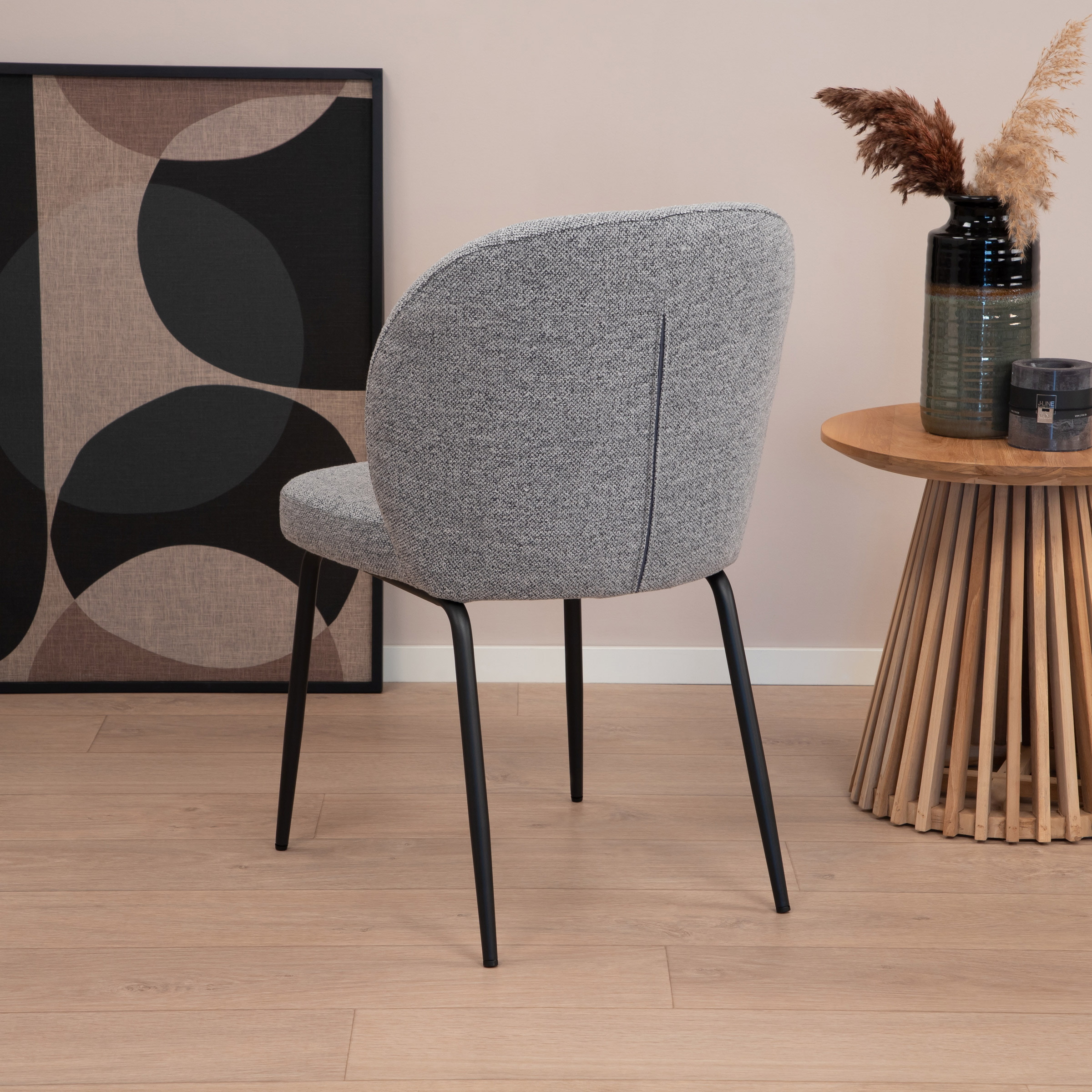 Sohome Eetkamerstoel 'Sophia' Bouclé, kleur Grijs