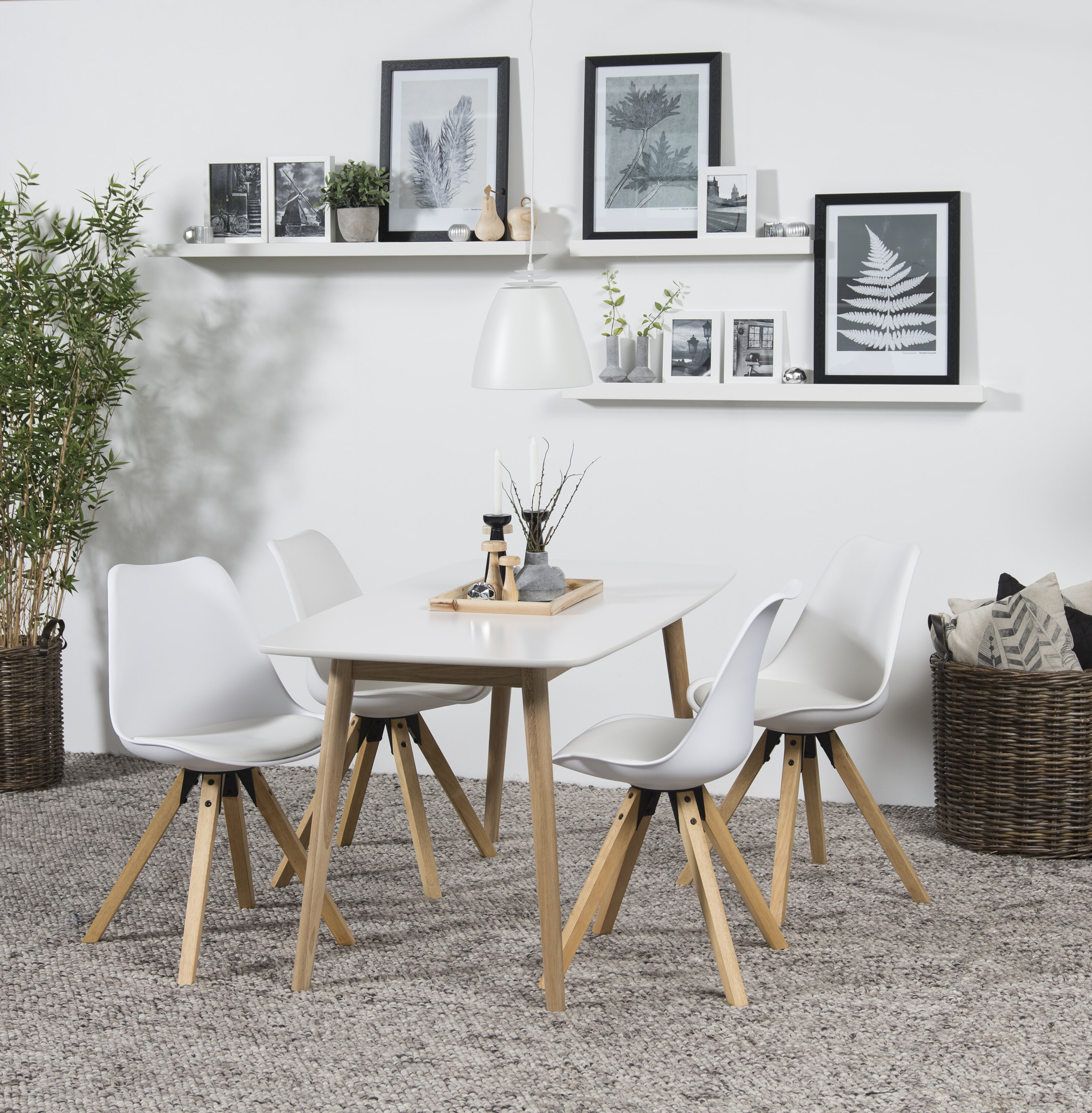 Eetkamerstoel / kuipstoel 'Lærke', kleur Wit