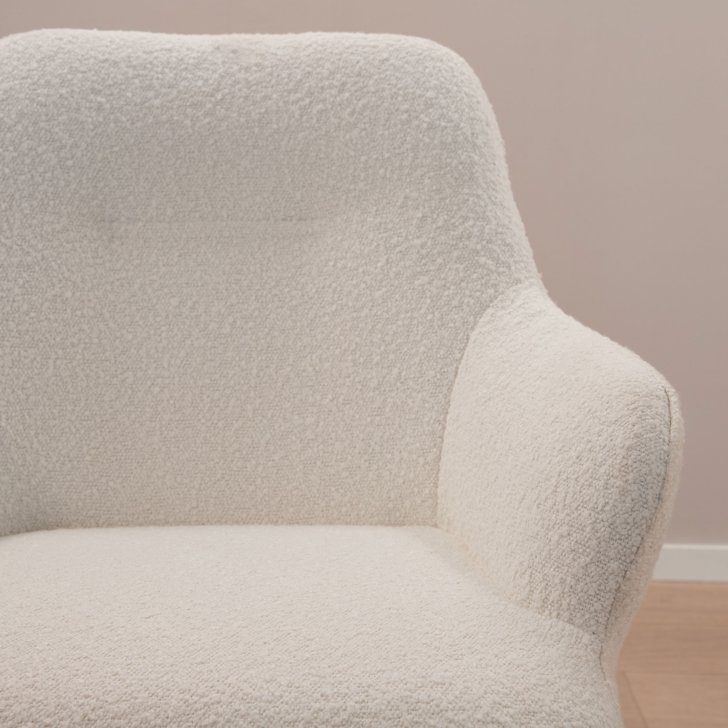 Sohome Draaibare Eetkamerstoel 'Aimée' Bouclé, kleur Wit