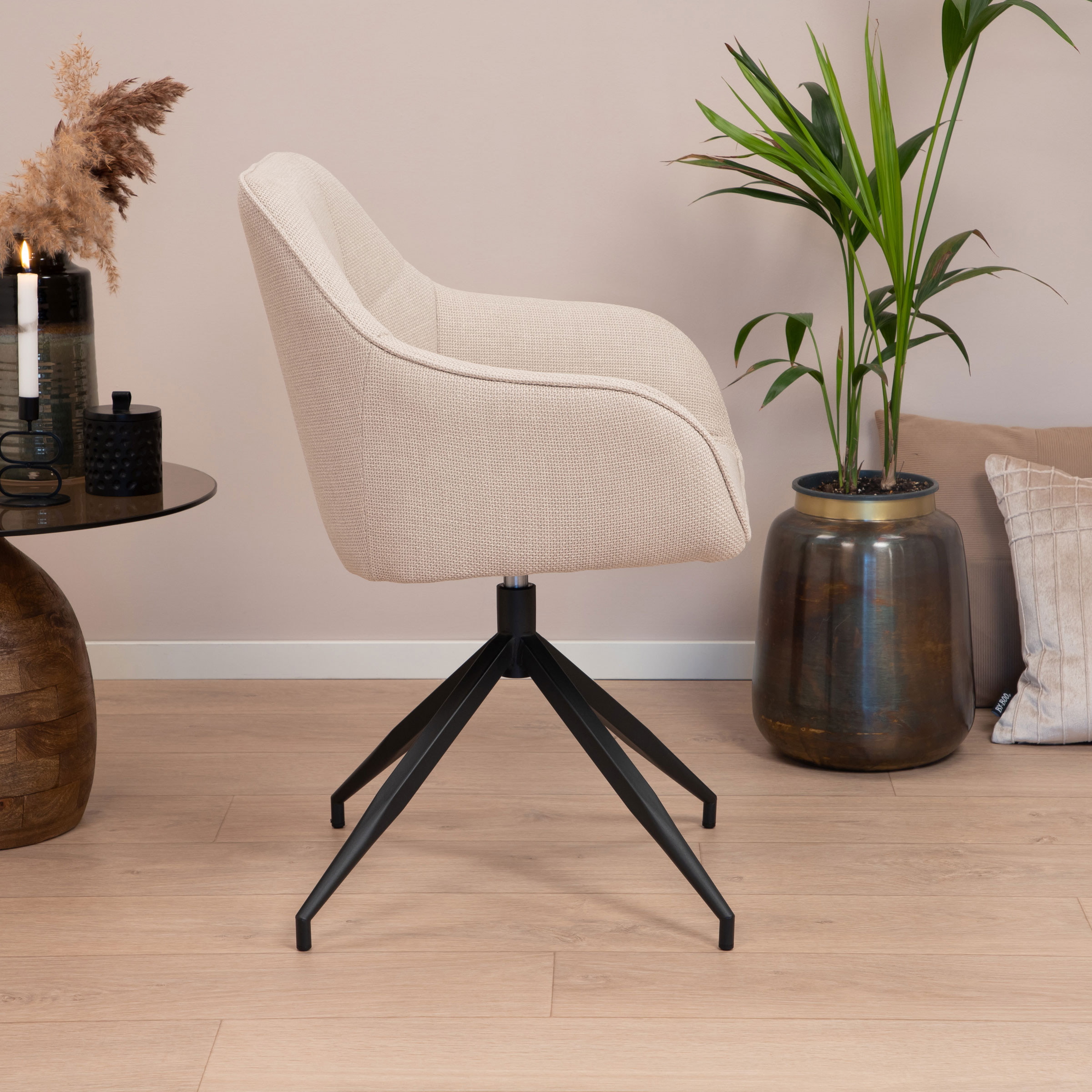 Sohome Draaibare Eetkamerstoel 'Loa' kleur Beige