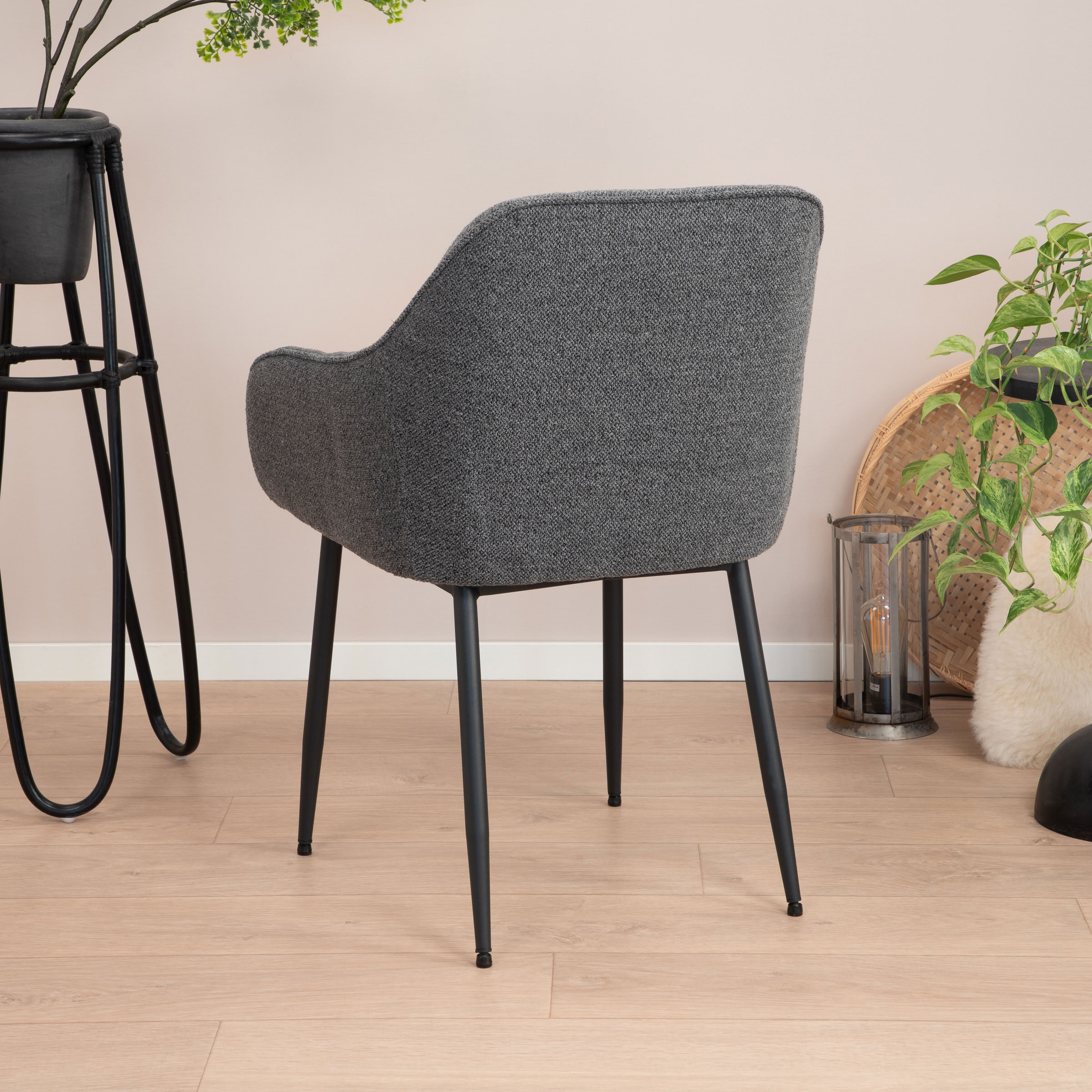 Sohome Eetkamerstoel 'Milly' Bouclé, kleur Antraciet