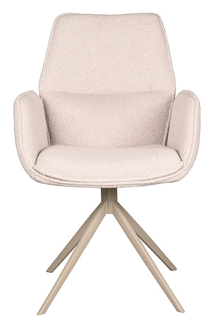 LABEL51 Draaibare Eetkamerstoel 'Mellow' Bouclé, kleur Naturel