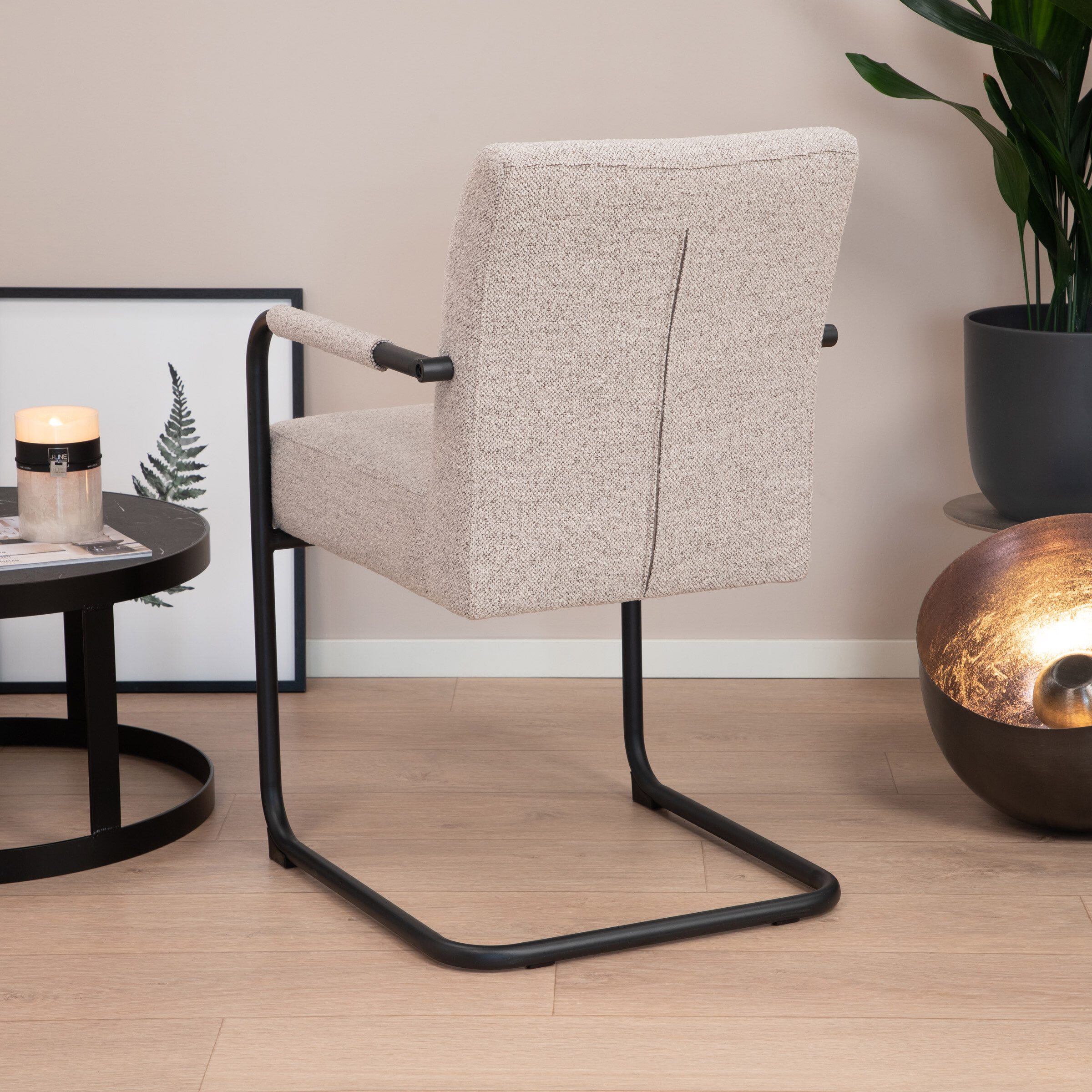 Sohome Eetkamerstoel 'Noud' Bouclé, kleur Beige
