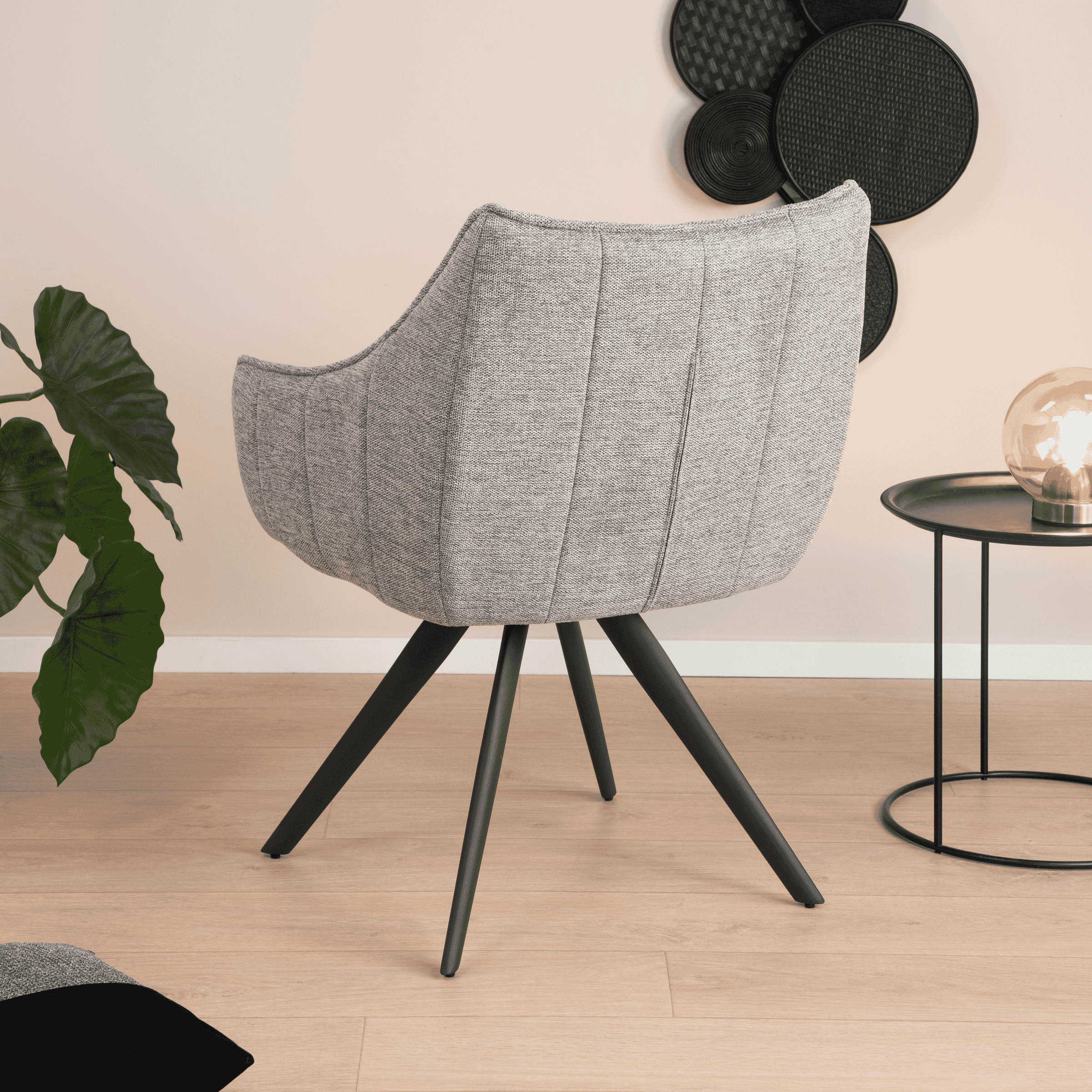 Tower Living Eetkamerstoel 'Riviera' kleur Middengrijs