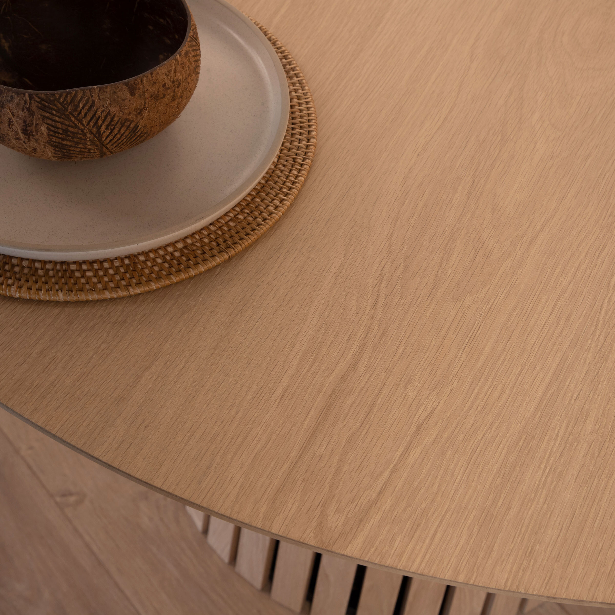 Sohome Ronde Eettafel 'Olivier' Eiken, 120cm, kleur Whitewash
