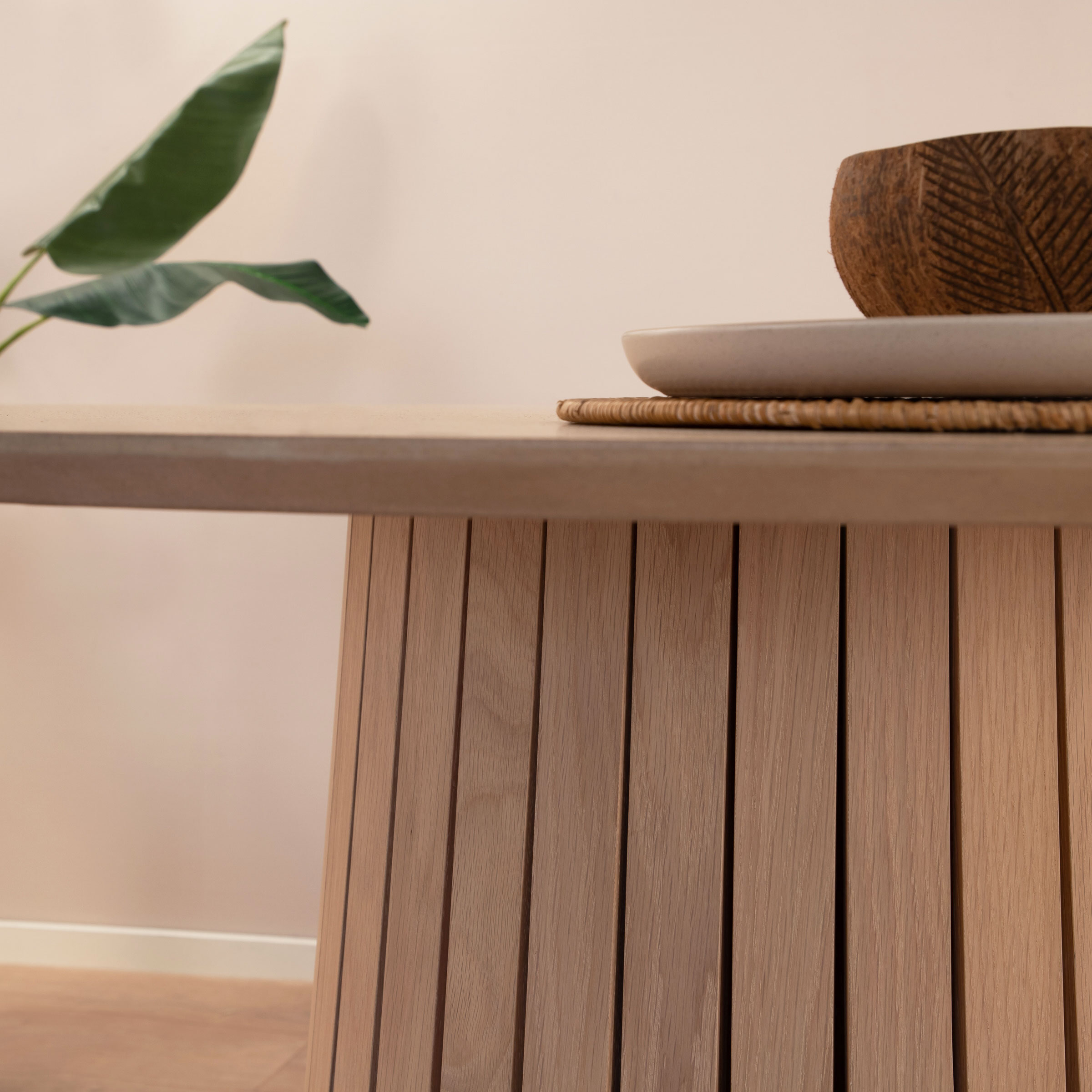 Sohome Ronde Eettafel 'Olivier' Eiken, 120cm, kleur Whitewash