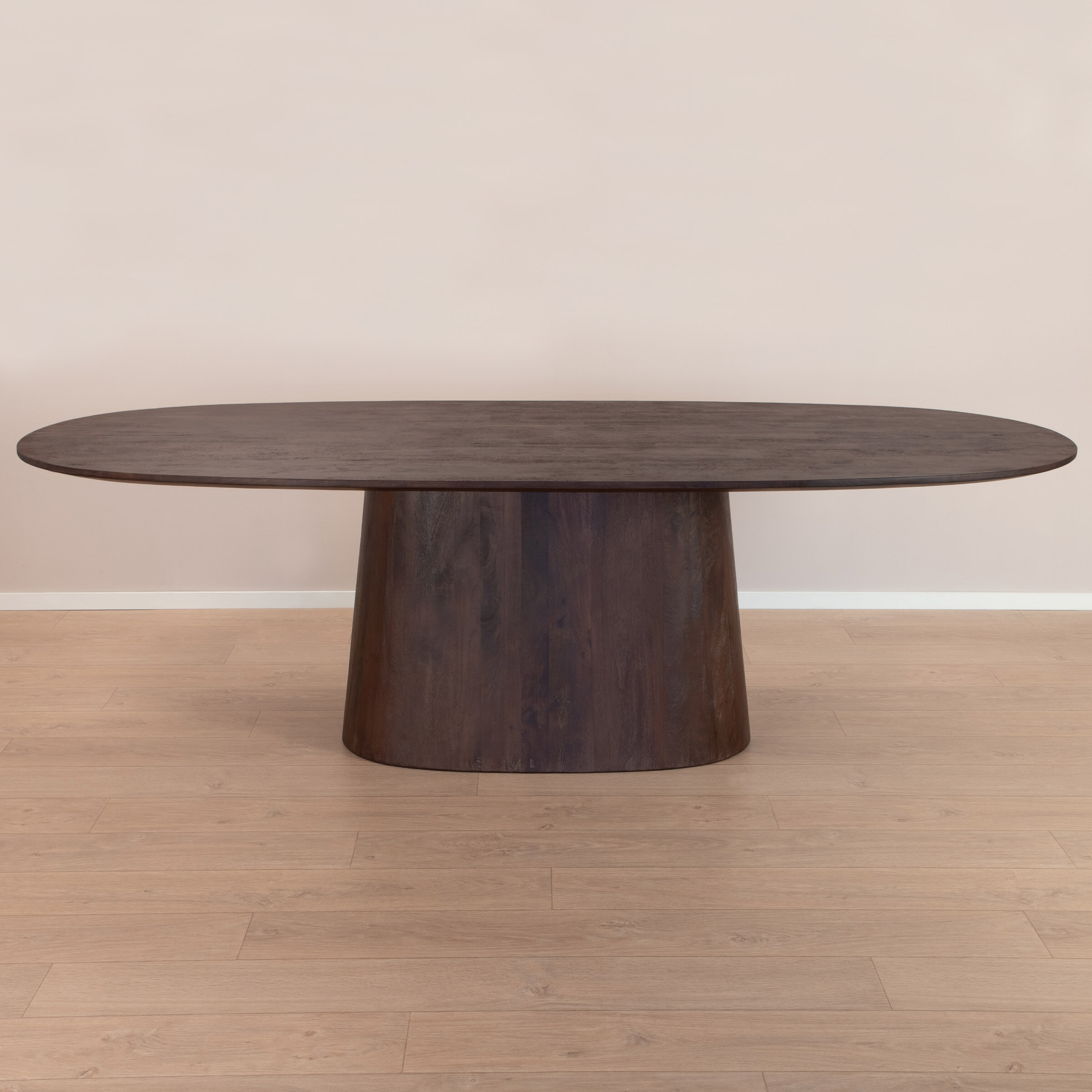 Eleonora Ovale Eettafel 'Aron' Mangohout, kleur Bruin, 300 x 110cm