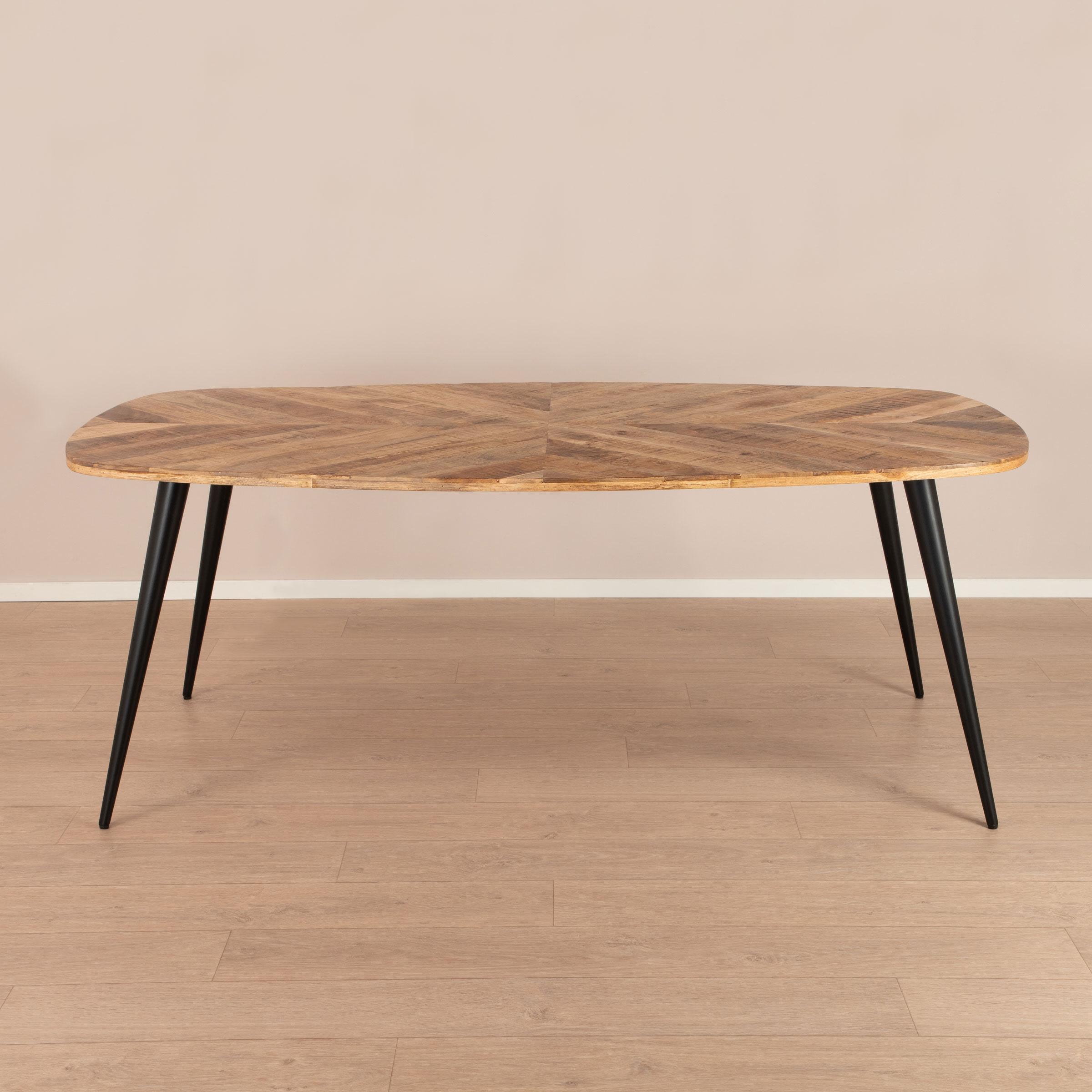 Sohome Eettafel 'Naomi' Deens ovaal, Mangohout, 220 x 110cm, kleur Naturel