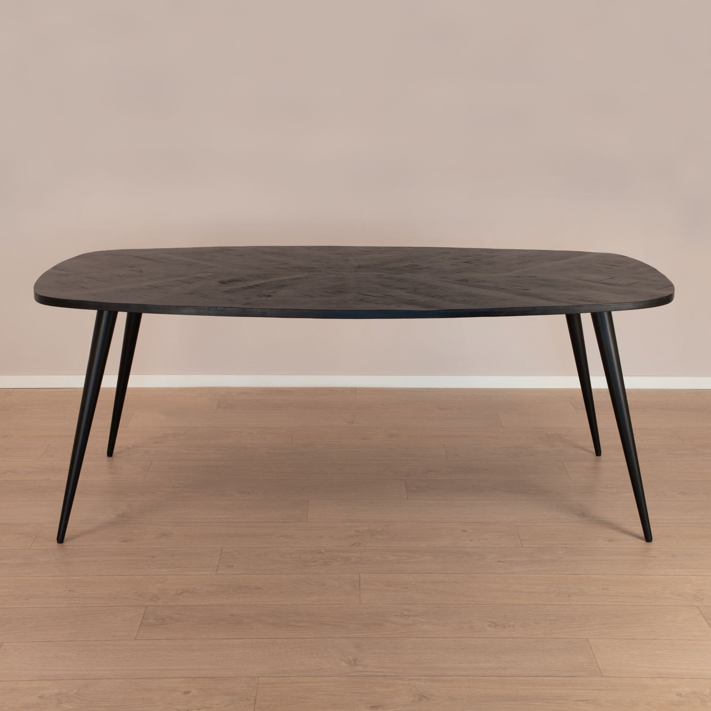 Sohome Eettafel 'Naomi' Deens ovaal, Mangohout, 220 x 110cm, kleur Zwart