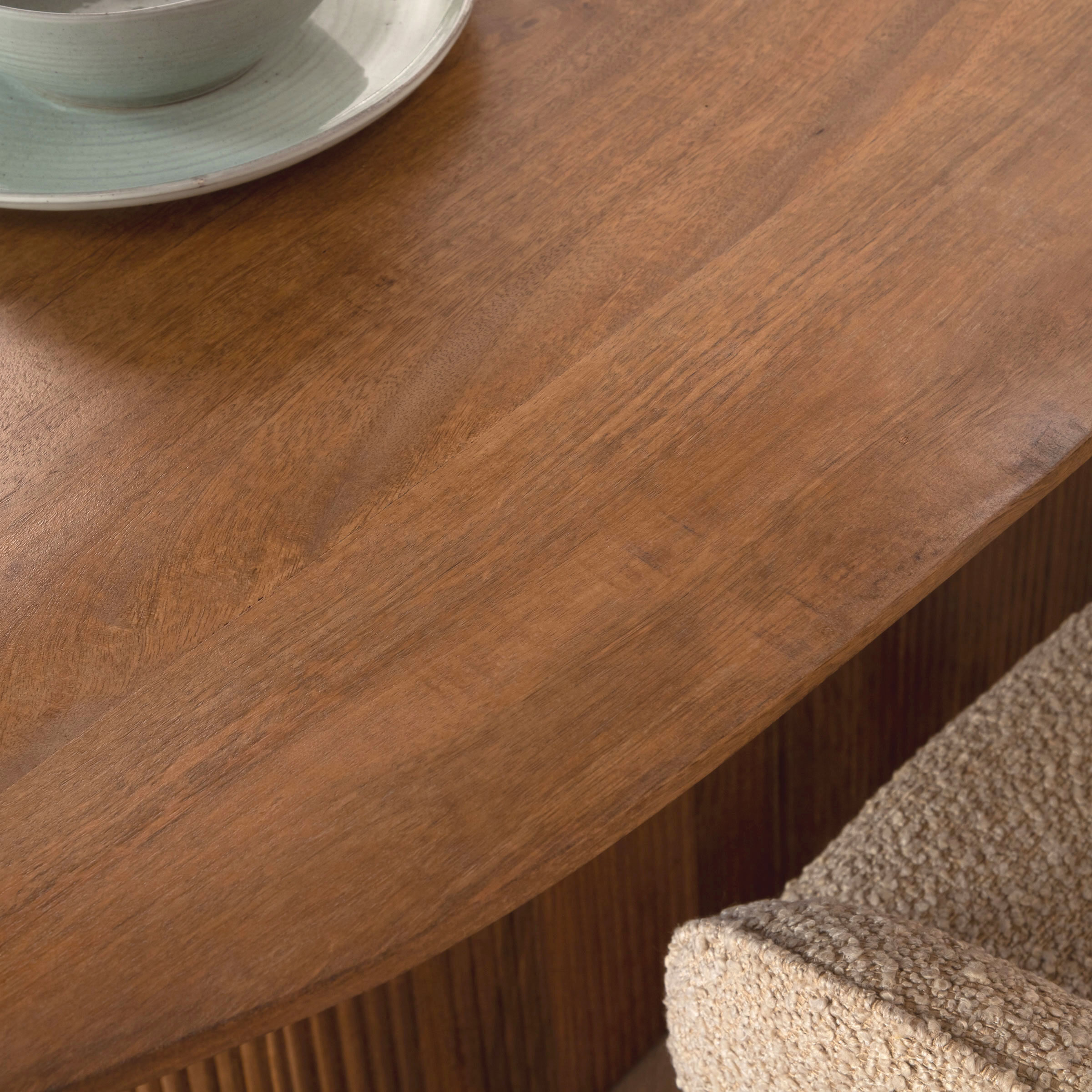 Sohome Ovale Eettafel 'Olav' Mangohout, 230 x 110cm, kleur Bruin