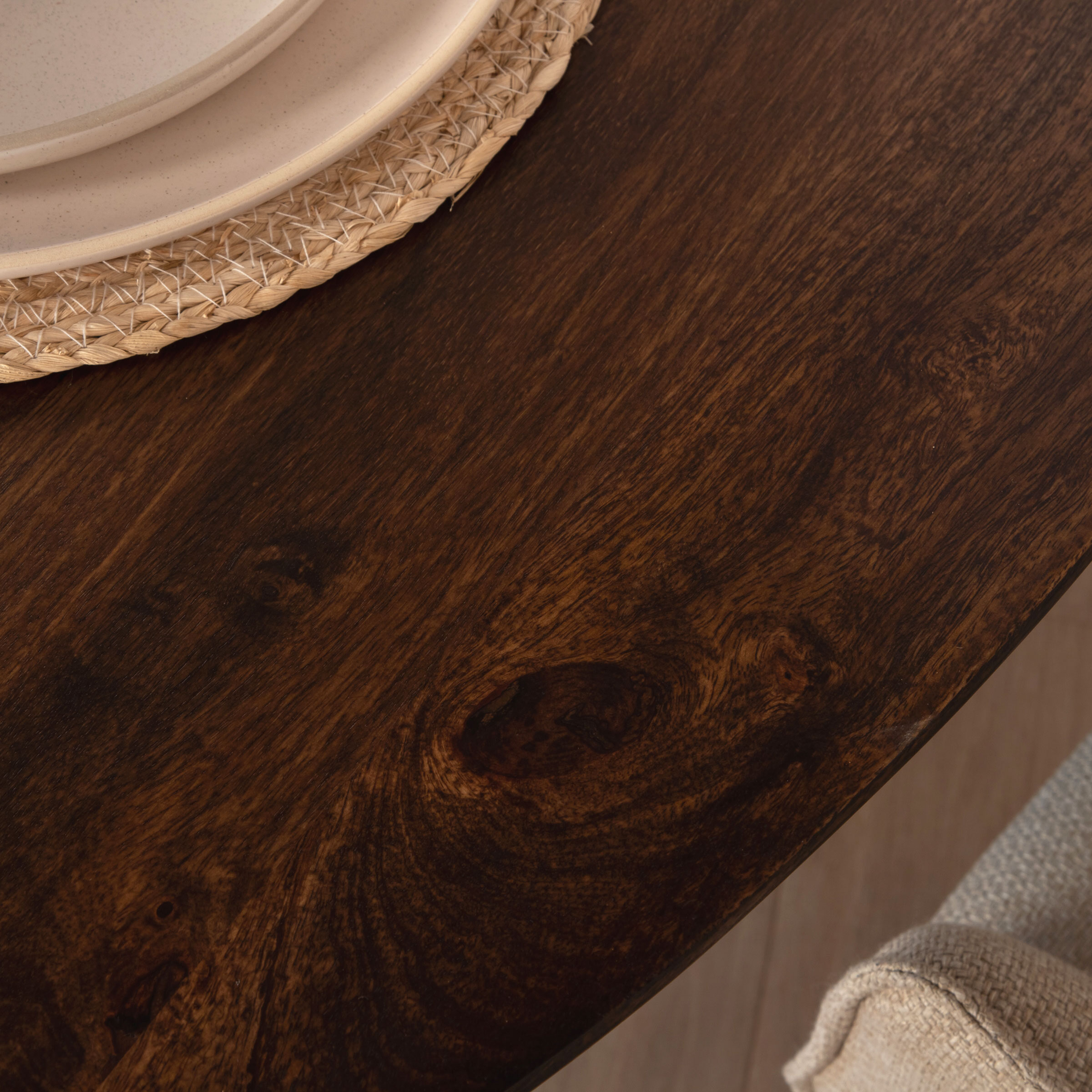 Sohome Ovale Eettafel 'Olav' Mangohout, 300 x 110cm, kleur Walnoot