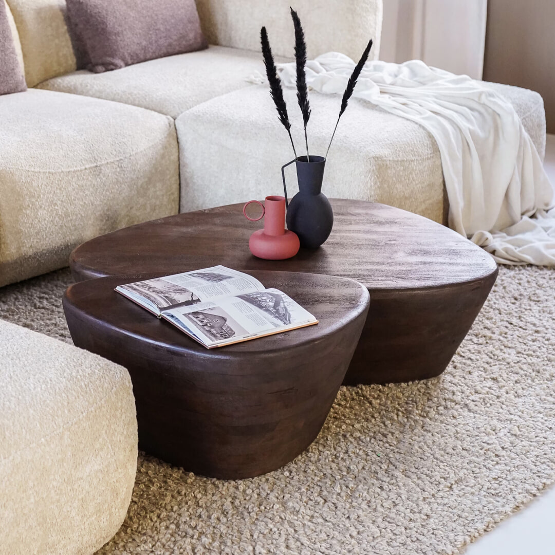 Eleonora Organische Salontafel 'Mila' Mangohout, kleur Bruin (per stuk)