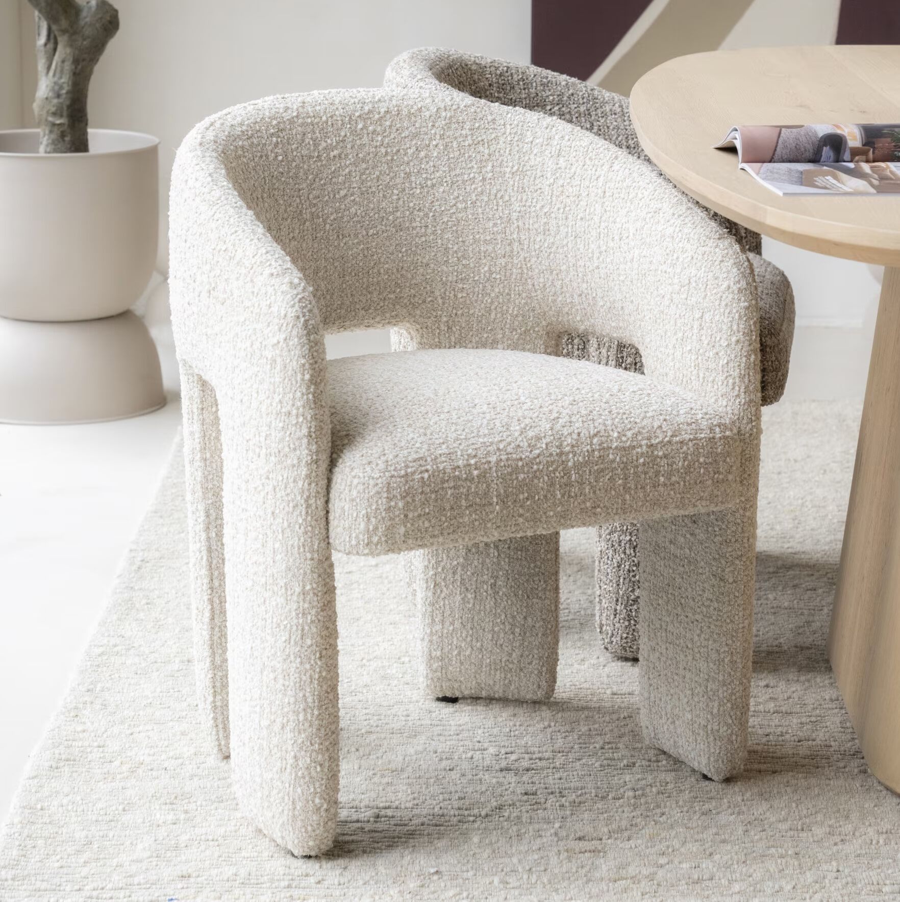 Eleonora Eetkamerstoel Hamilton Grove Bouclé - Beige