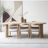 Eleonora Organische Eettafel 'Josh' Eiken, 250 x 110cm, kleur Naturel