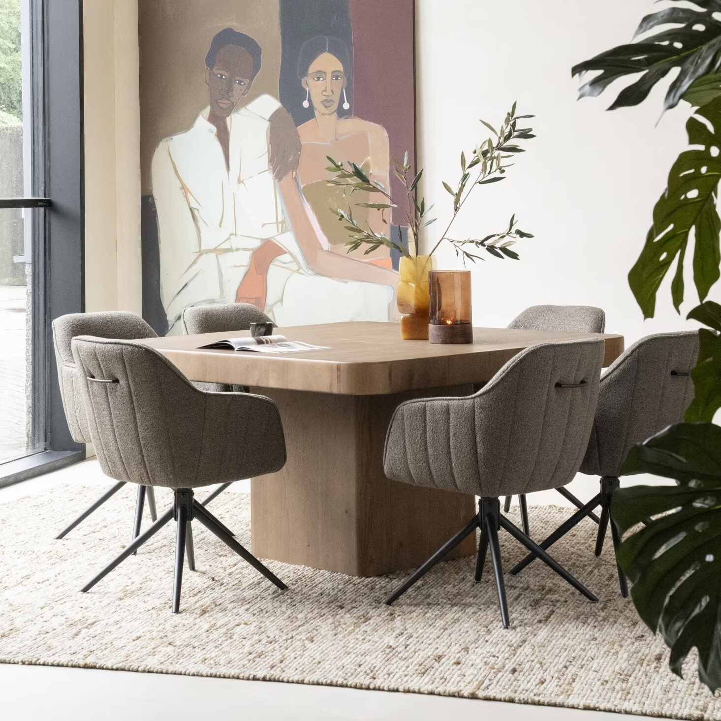 Eleonora Vierkante Eettafel Harmonie Eiken, 140 x 140cm