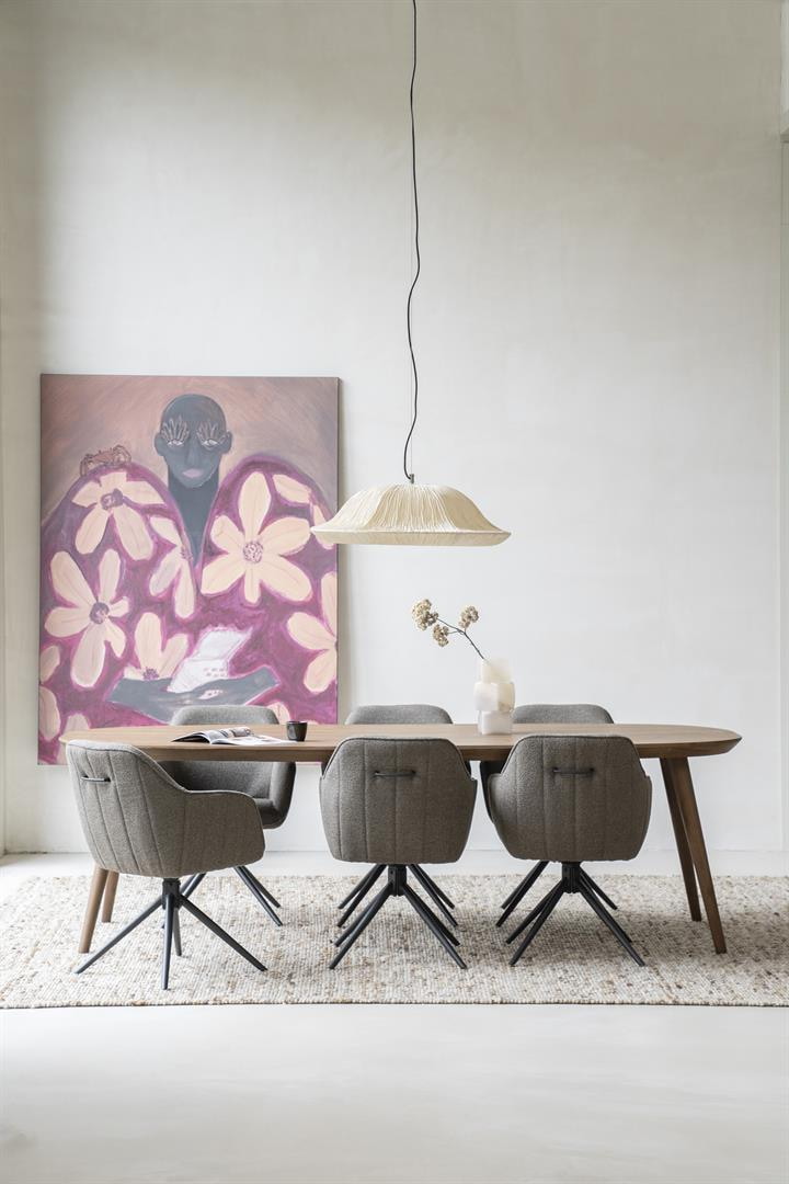 Eleonora Deens Ovale Eettafel 'Elijah' Eiken, 260 x 100cm, kleur Bruin