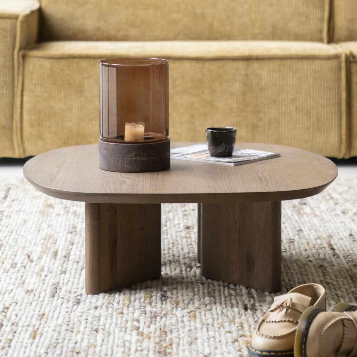 Eleonora Salontafel 'Stef' Eiken, 80 x 80cm, kleur Bruin