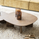 Eleonora Salontafel 'Stef' Eiken, 100 x 100cm, kleur Bruin