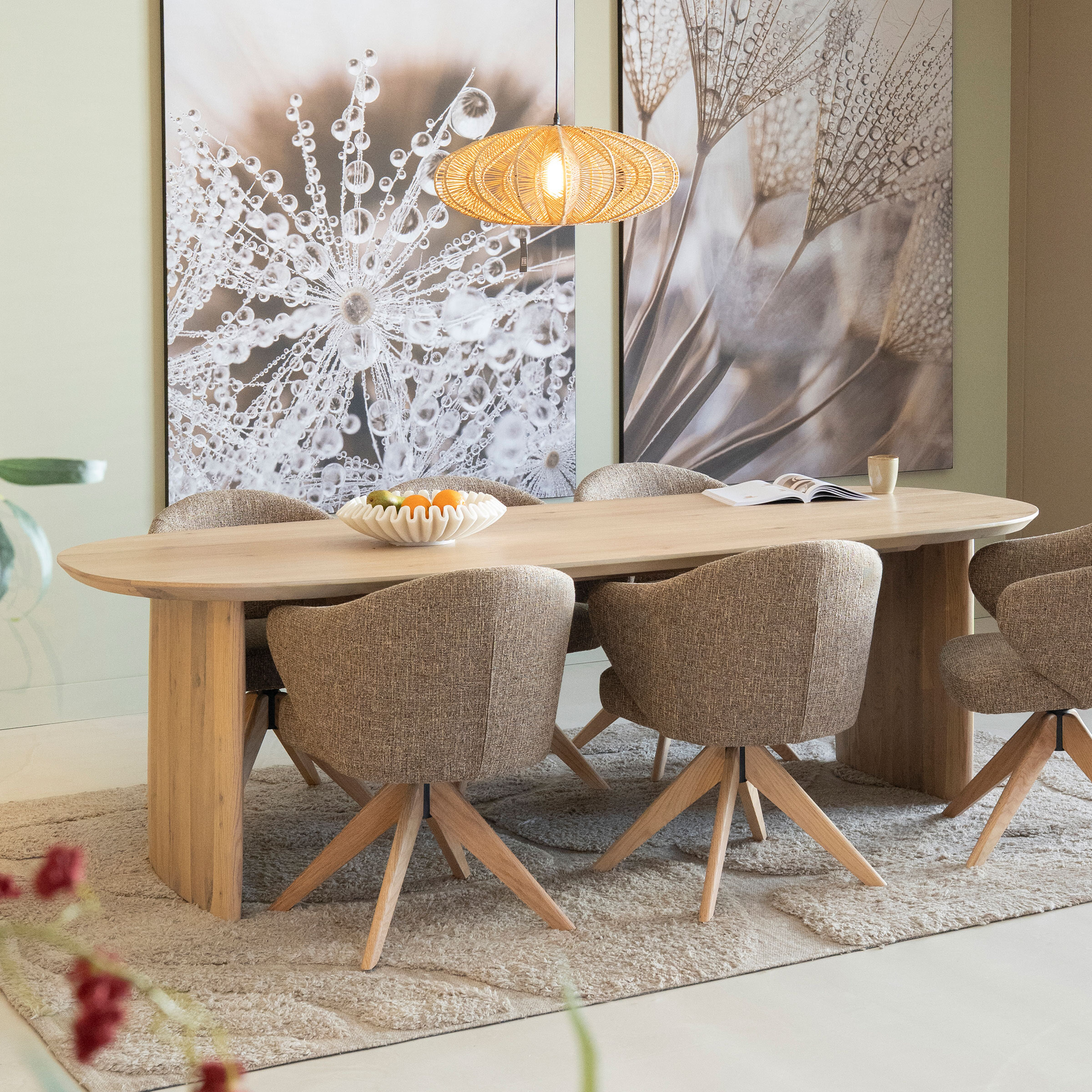 Eleonora Eettafel 'Dex' Eiken, kleur Naturel