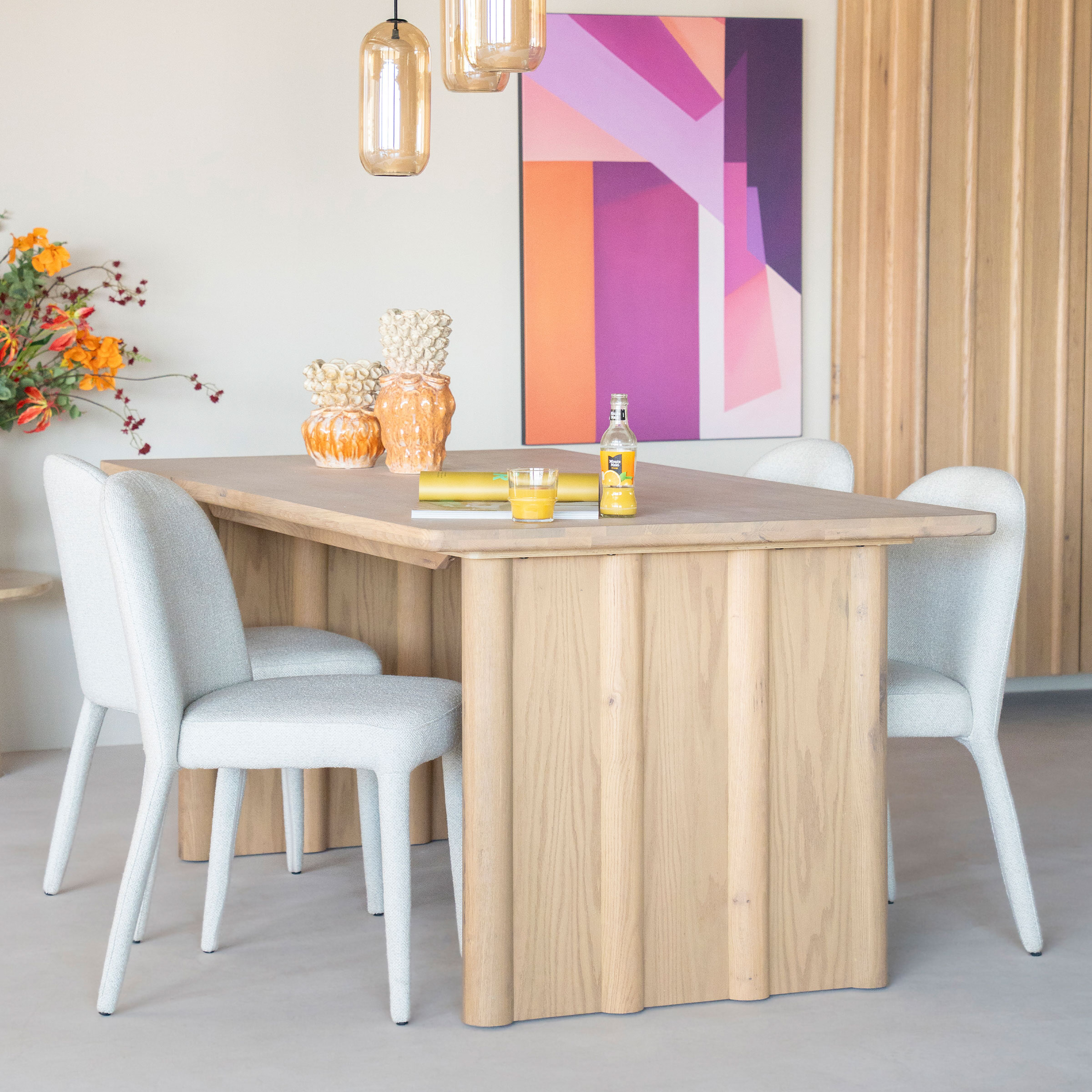 Eleonora Eettafel 'Jake' Eiken, kleur Naturel