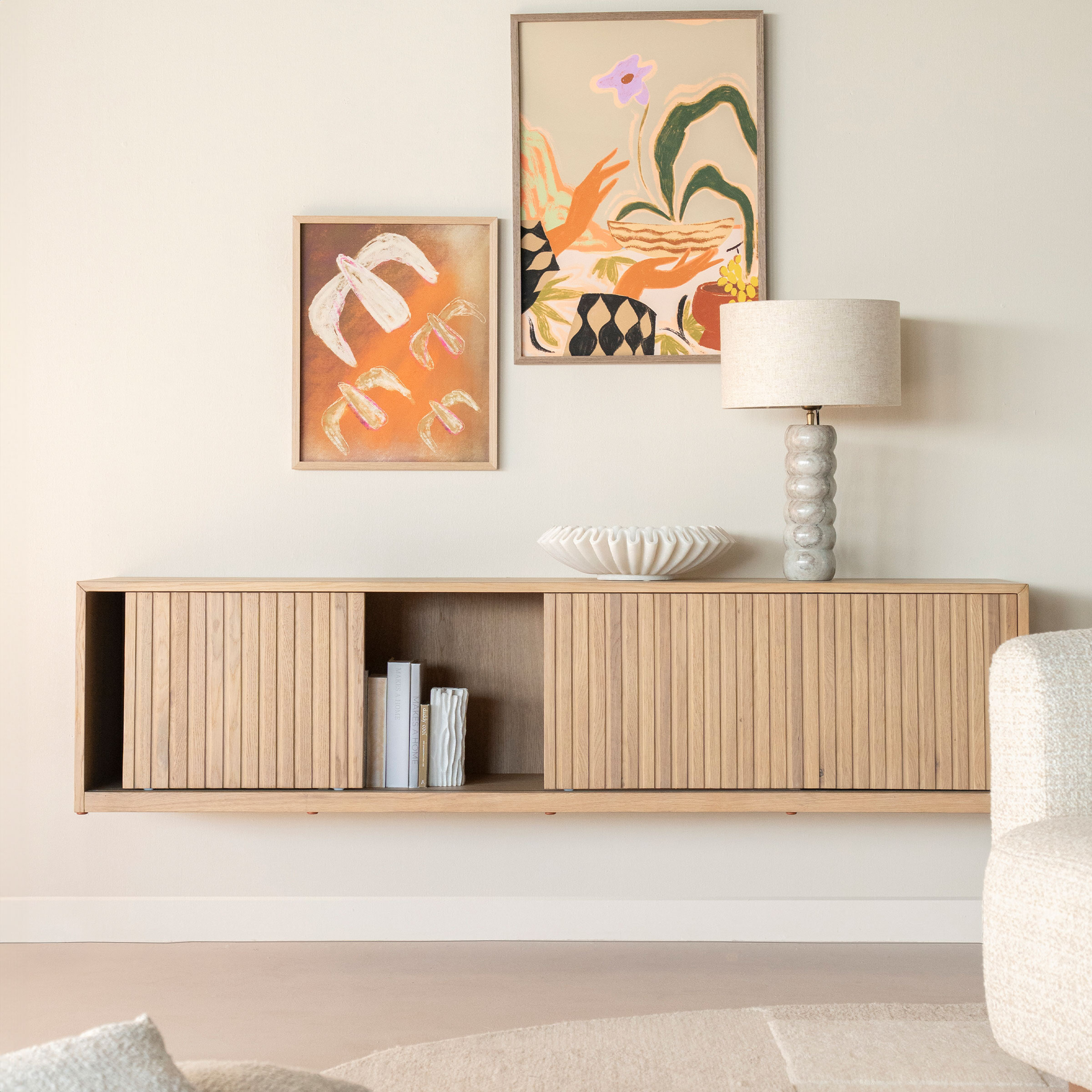 Eleonora Zwevend TV-meubel 'Milo' Eiken, 180cm