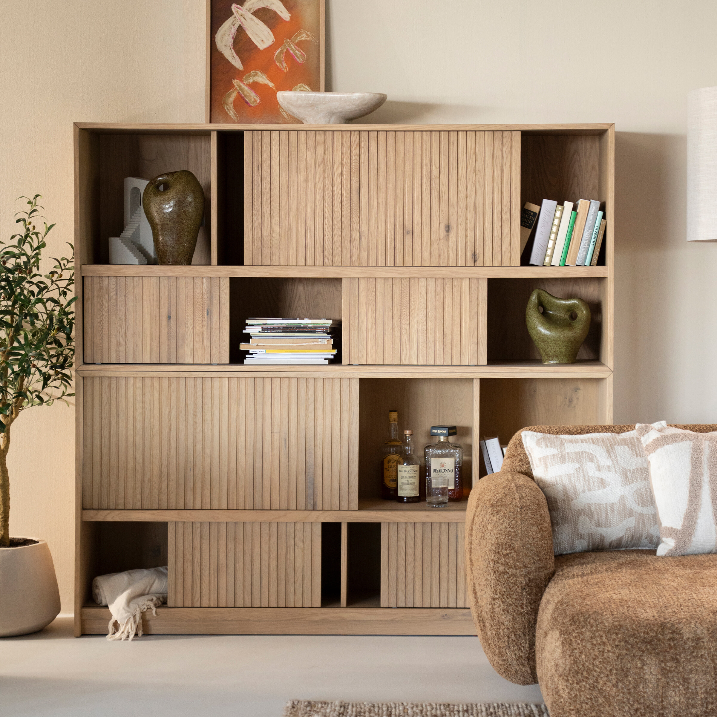 Eleonora Boekenkast 'Milo' Eiken, 173 x 180cm