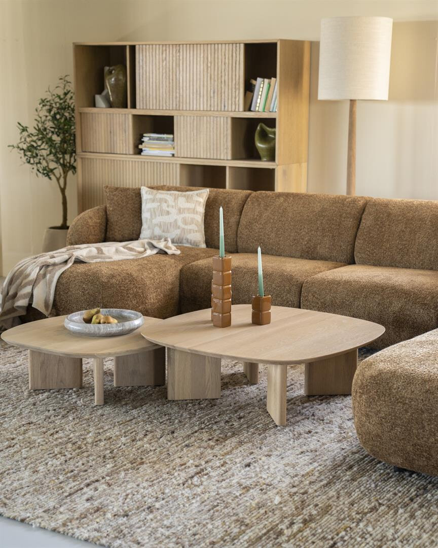 Eleonora Salontafel 'Stef' Eiken, kleur Naturel, Set van 2 stuks