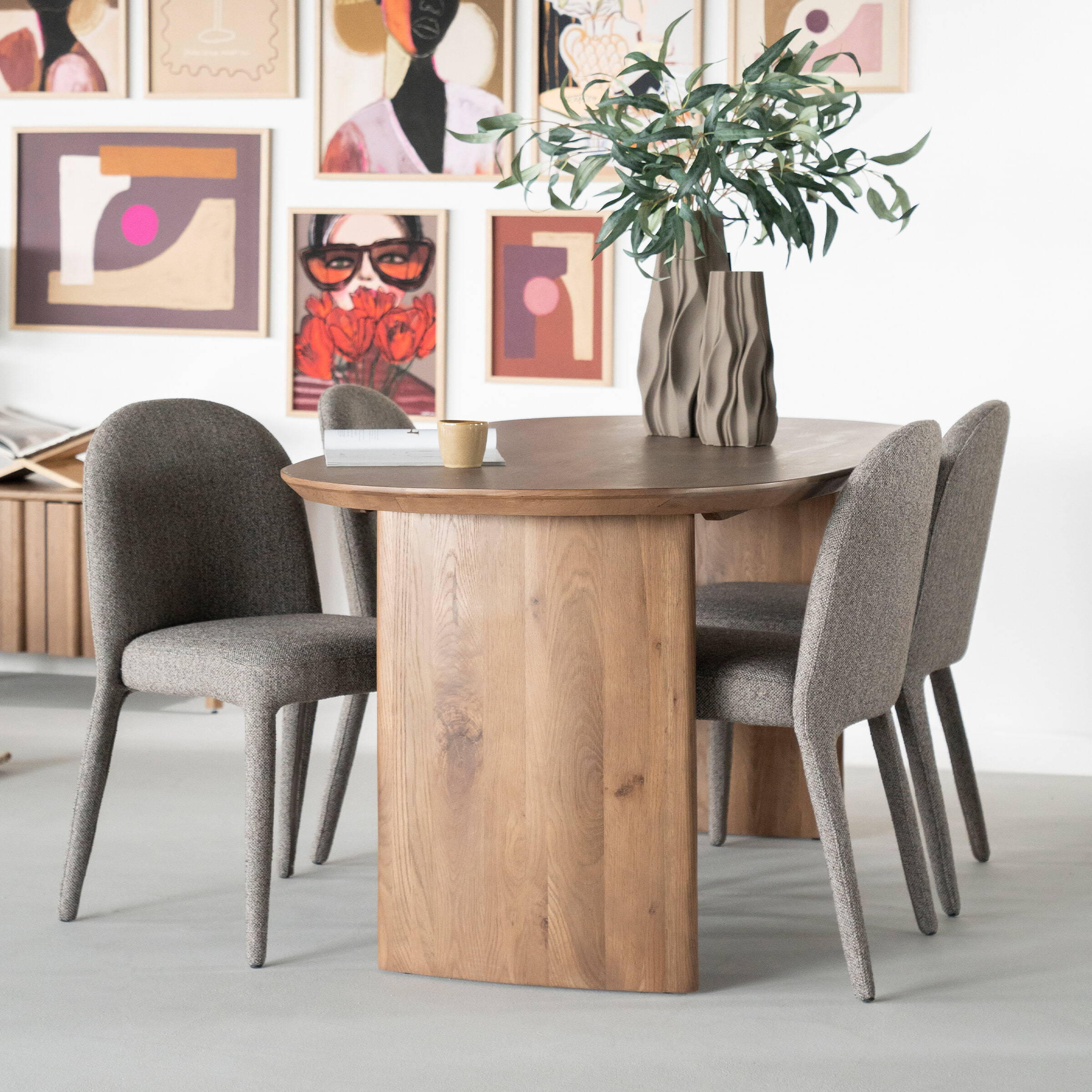 Eleonora Eettafel 'Dex' Eiken, kleur Bruin