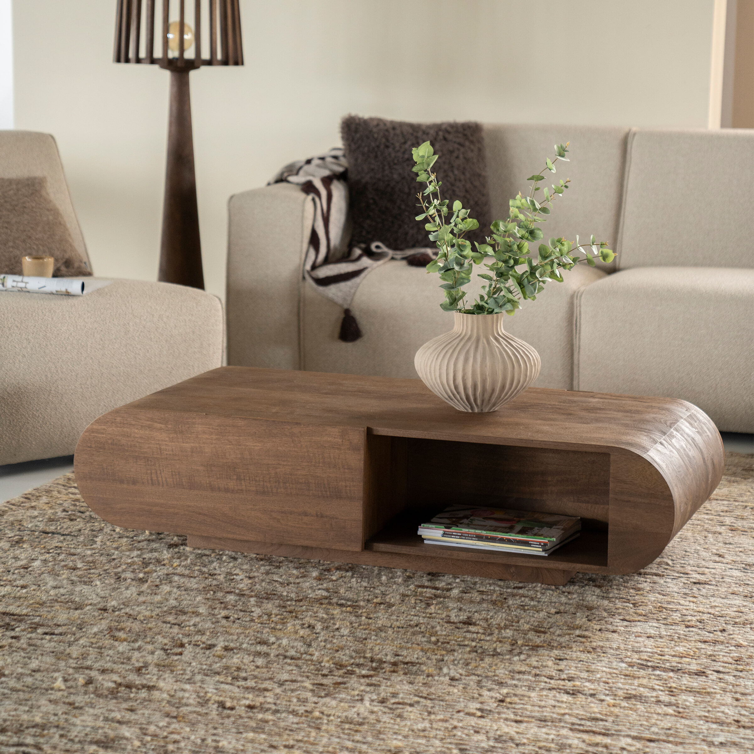 Eleonora Salontafel King Mangohout, 130 x 60cm - Bruin