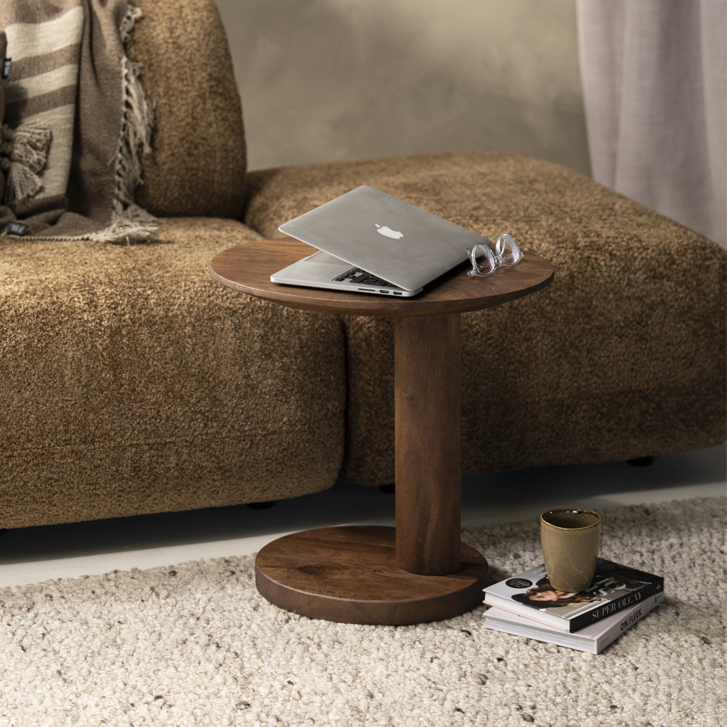 Eleonora Organische Bijzettafel 'Novia' Mangohout, 50 x 40cm