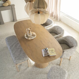 Eleonora Deens Ovale Eettafel 'Lune' Mangohout, 240 x 105cm, kleur Naturel