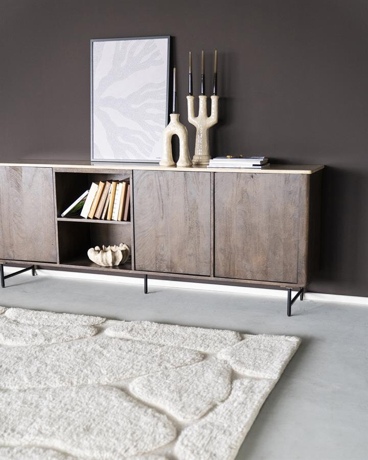 Eleonora Dressoir 'Lio' Mangohout en Travertin, 200cm