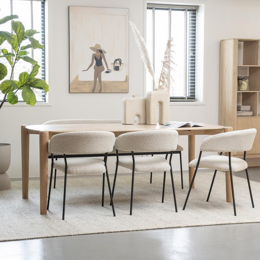 Eleonora Deens Ovale Eettafel 'Selbu' Eiken, 240 x 100cm