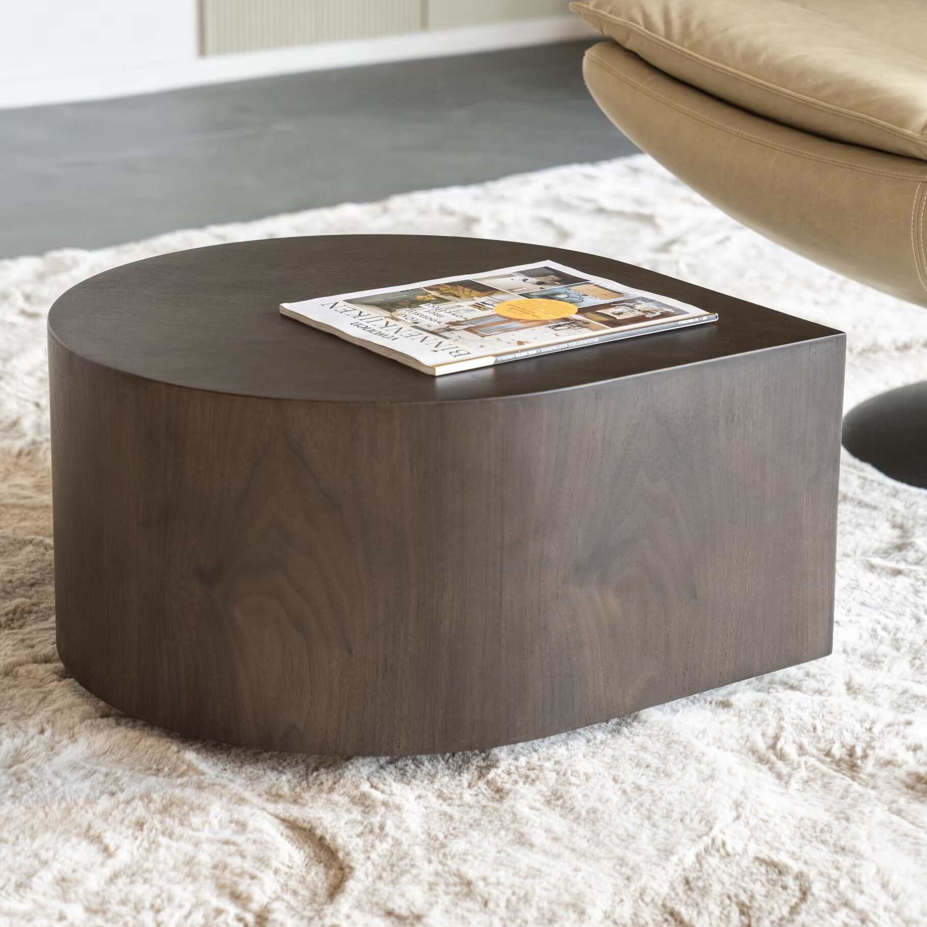 Eleonora Organische Bijzettafel 'Jules' Walnoot, 55 x 55cm